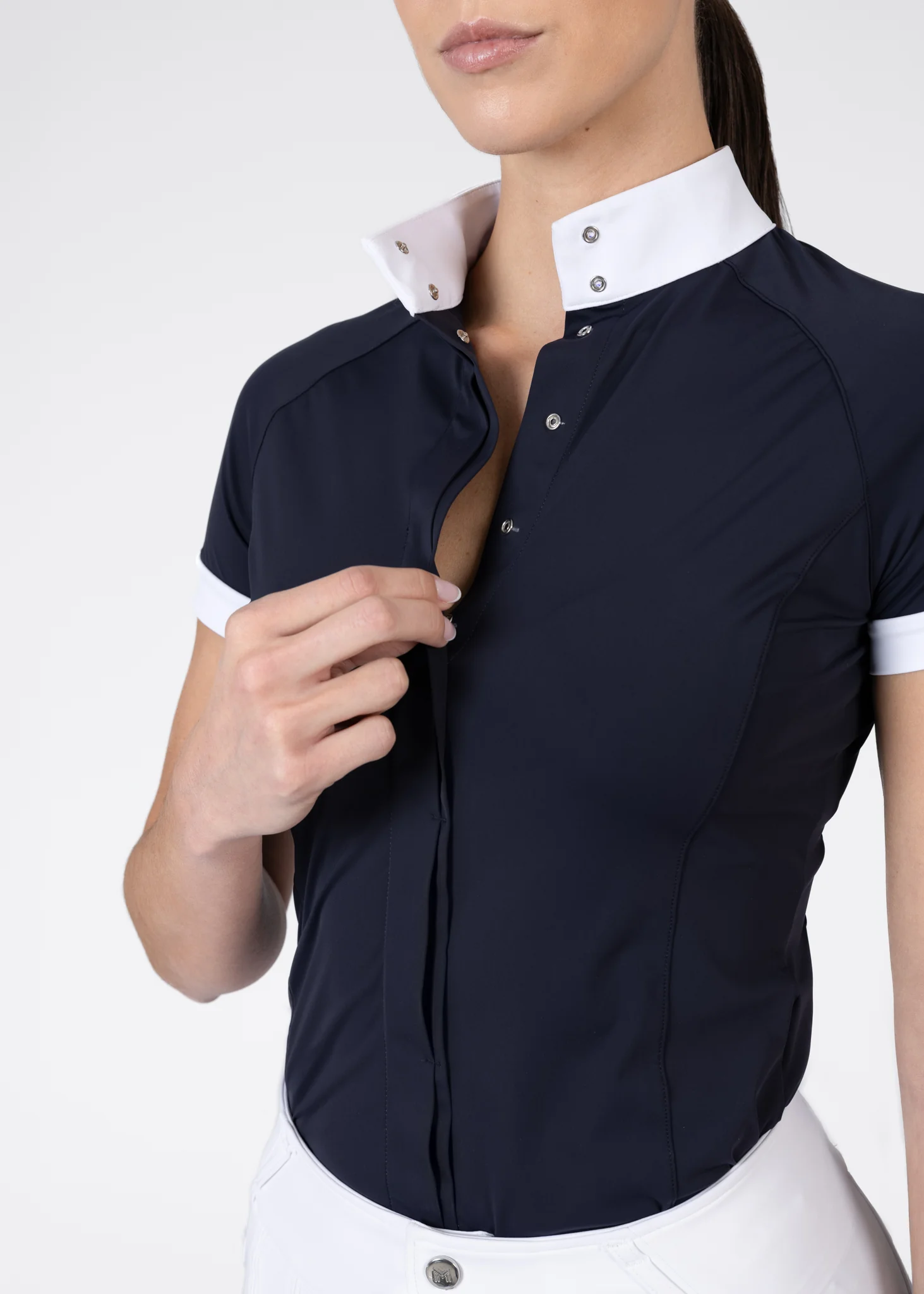 Aira Short Sleeve Show Shirt (Navy) - Image 6