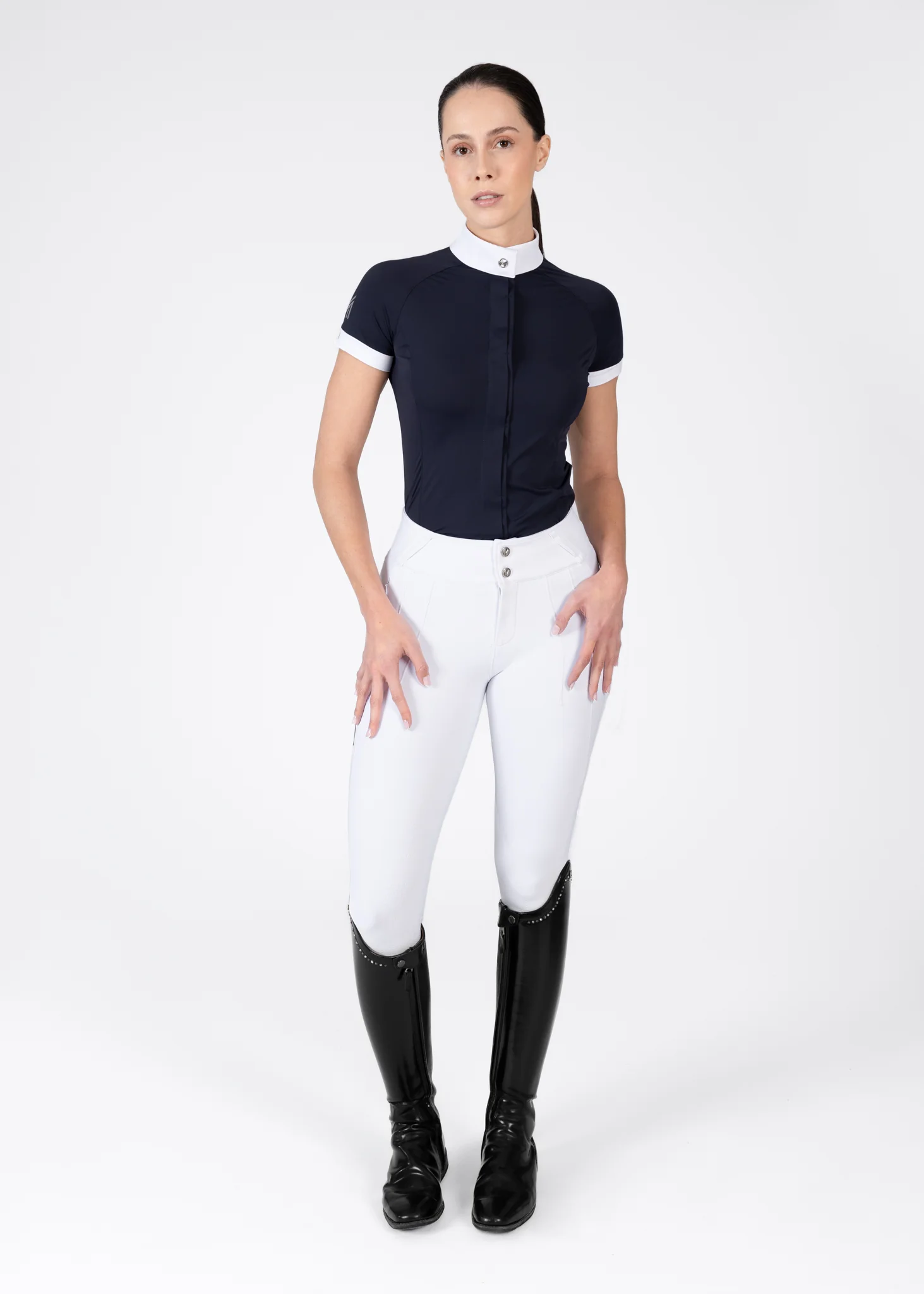 Aira Short Sleeve Show Shirt (Navy) - Image 7