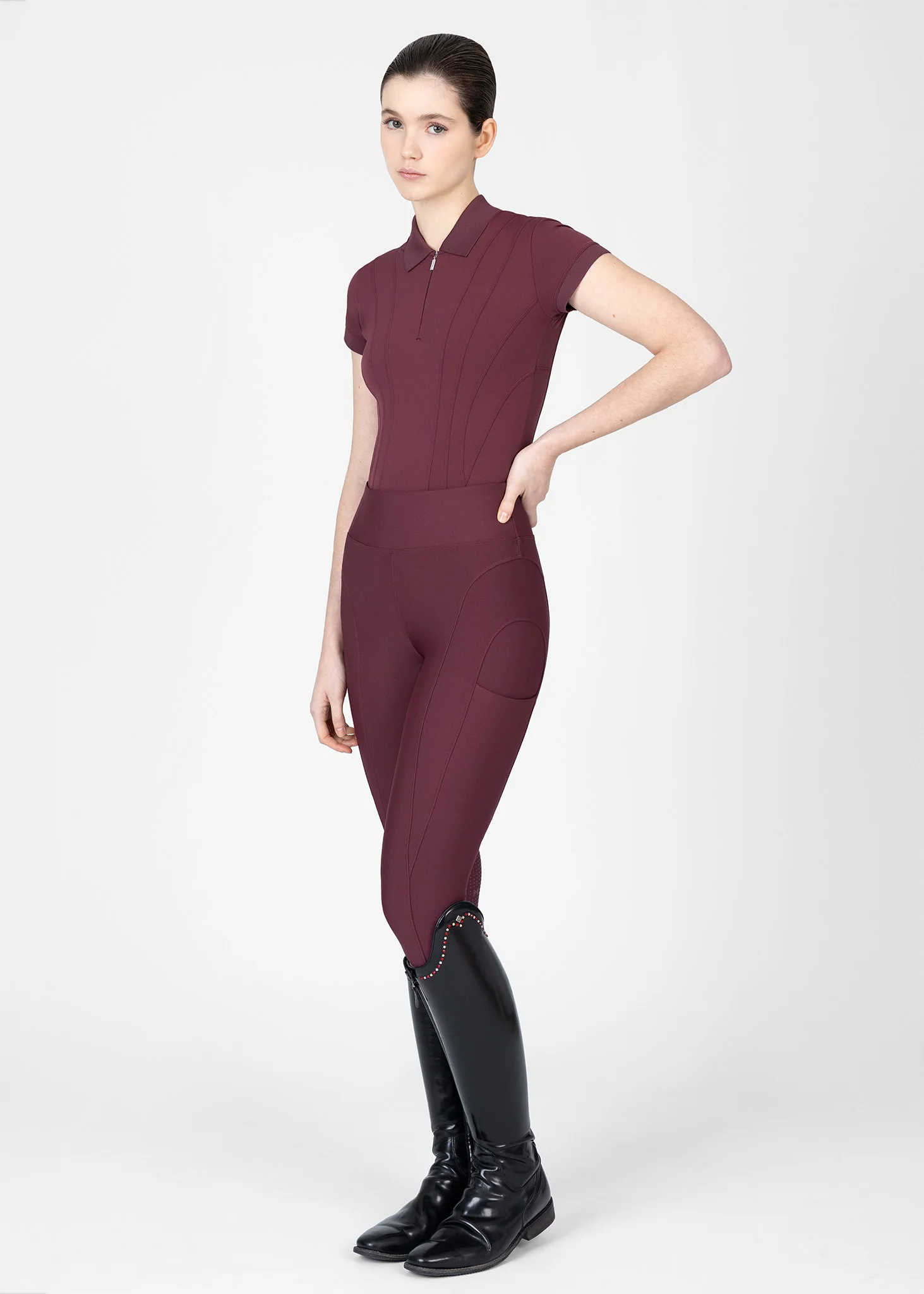 Arc Short Sleeve Polo Shirt (Rosewood) - Image 9
