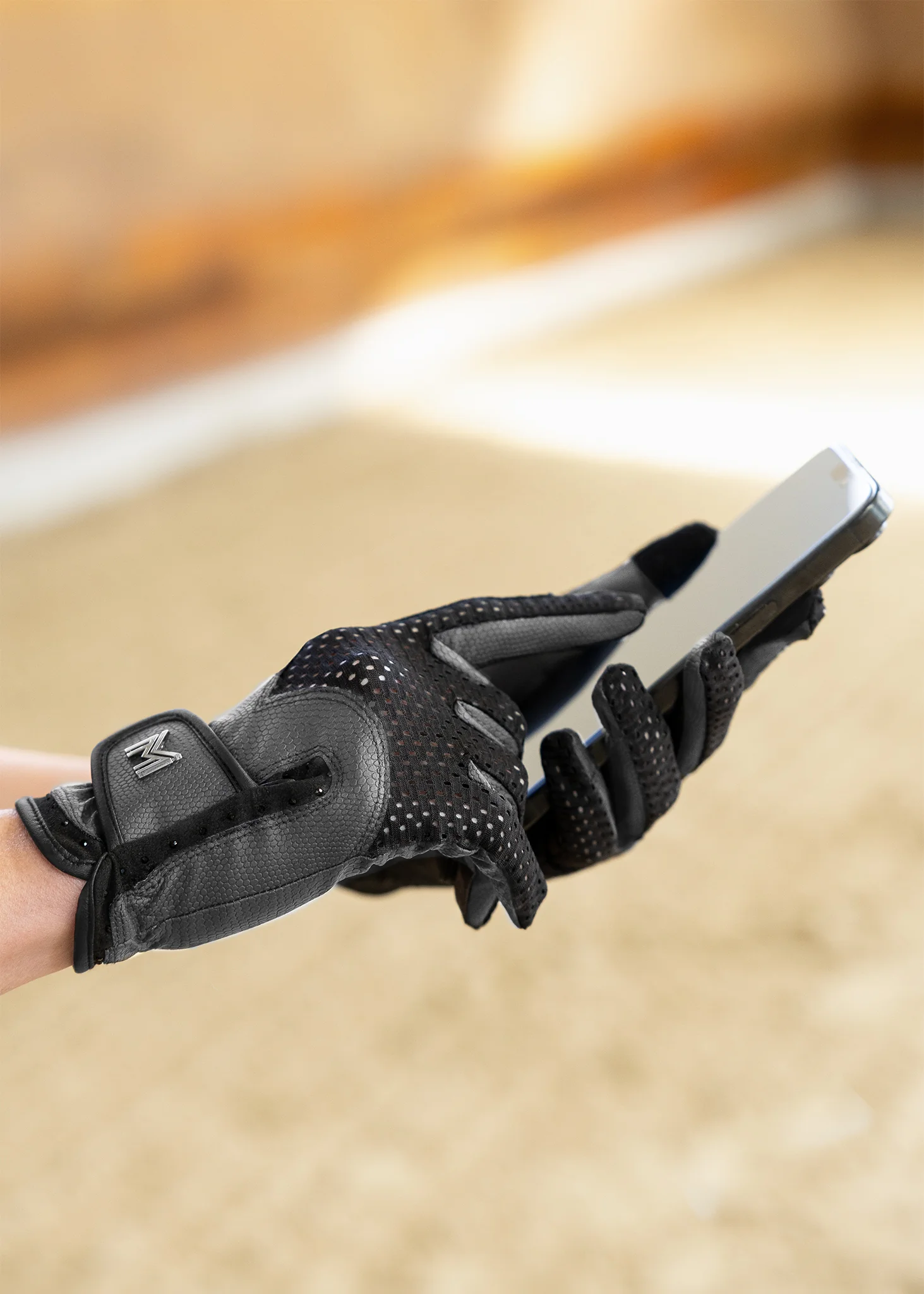 Ava Riding Gloves (Grey/Black) - Image 3
