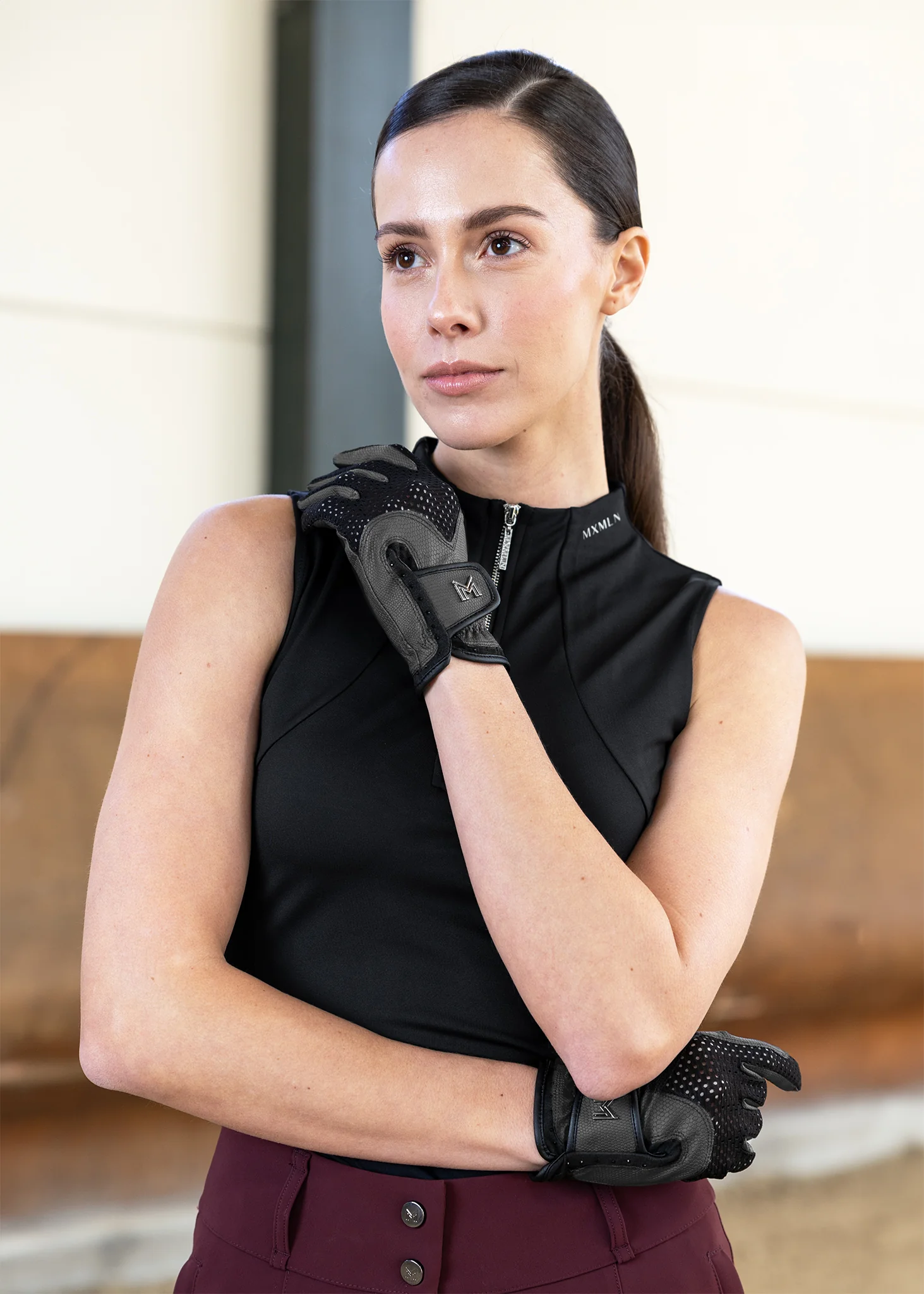 Ava Riding Gloves (Grey/Black) - Image 5