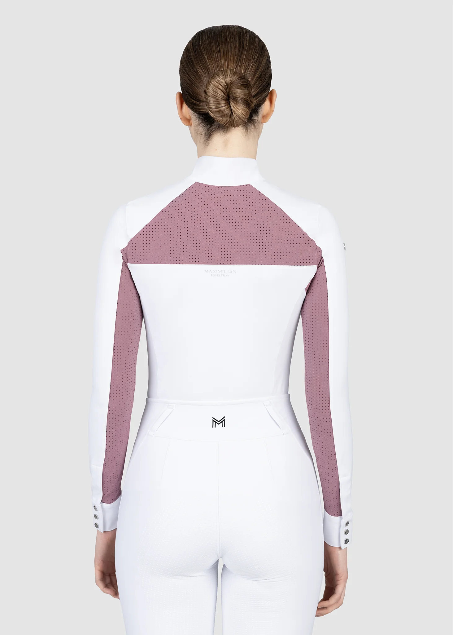 Aveen Long Sleeve Show Shirt (White/Mauve) - Image 4