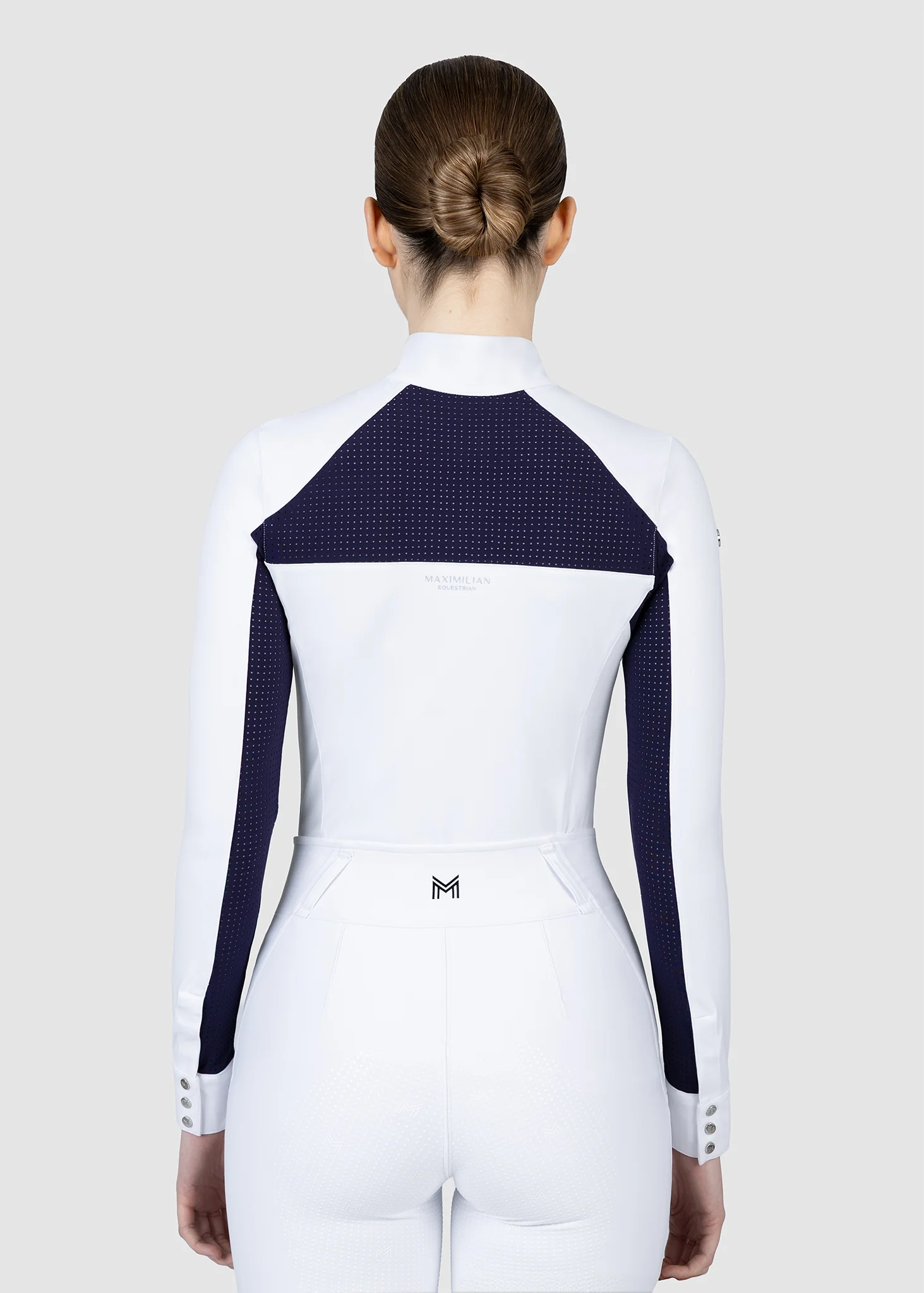 Aveen Long Sleeve Show Shirt (White/Navy) - Image 4
