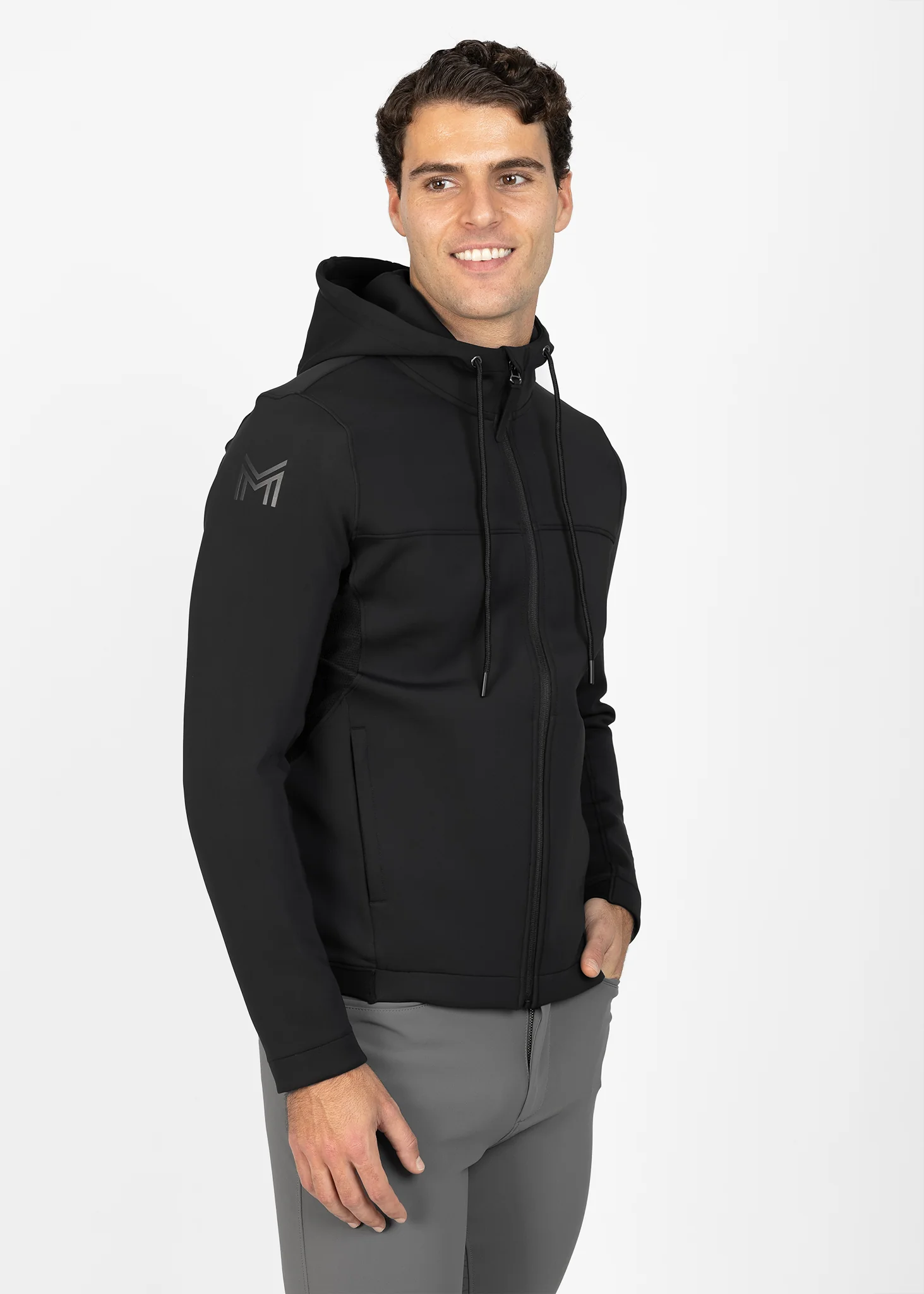 Club Zip Hoodie (Black) - Image 3