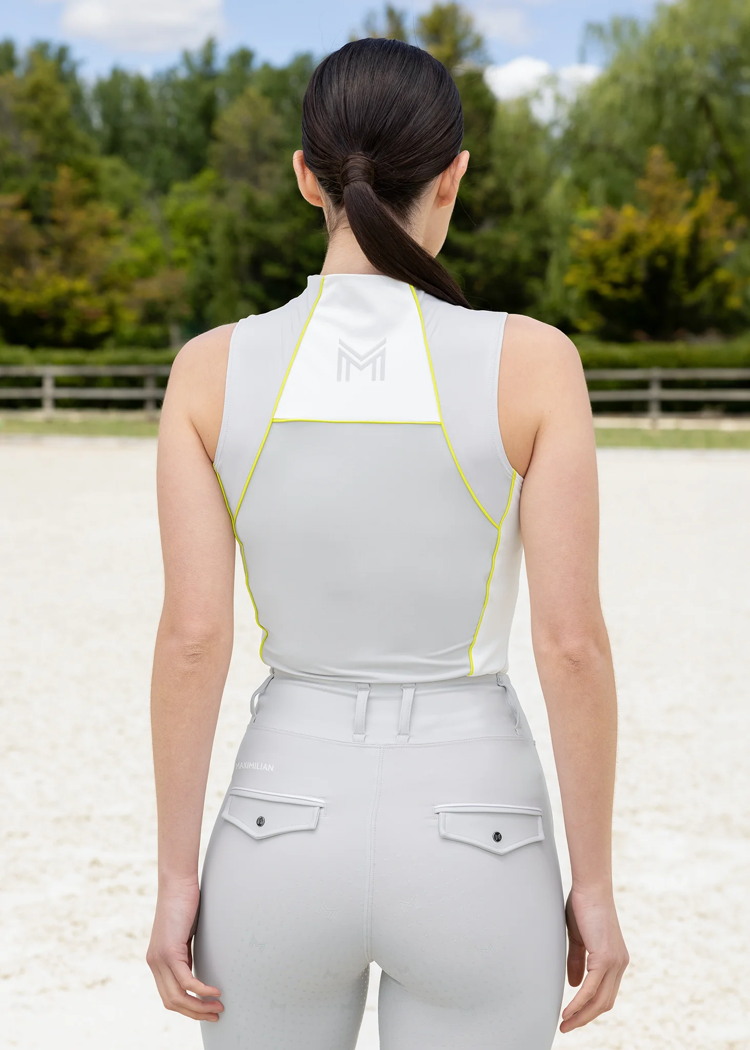 Contrast Sleeveless Base Layer (Glacier/Lime) - Image 4