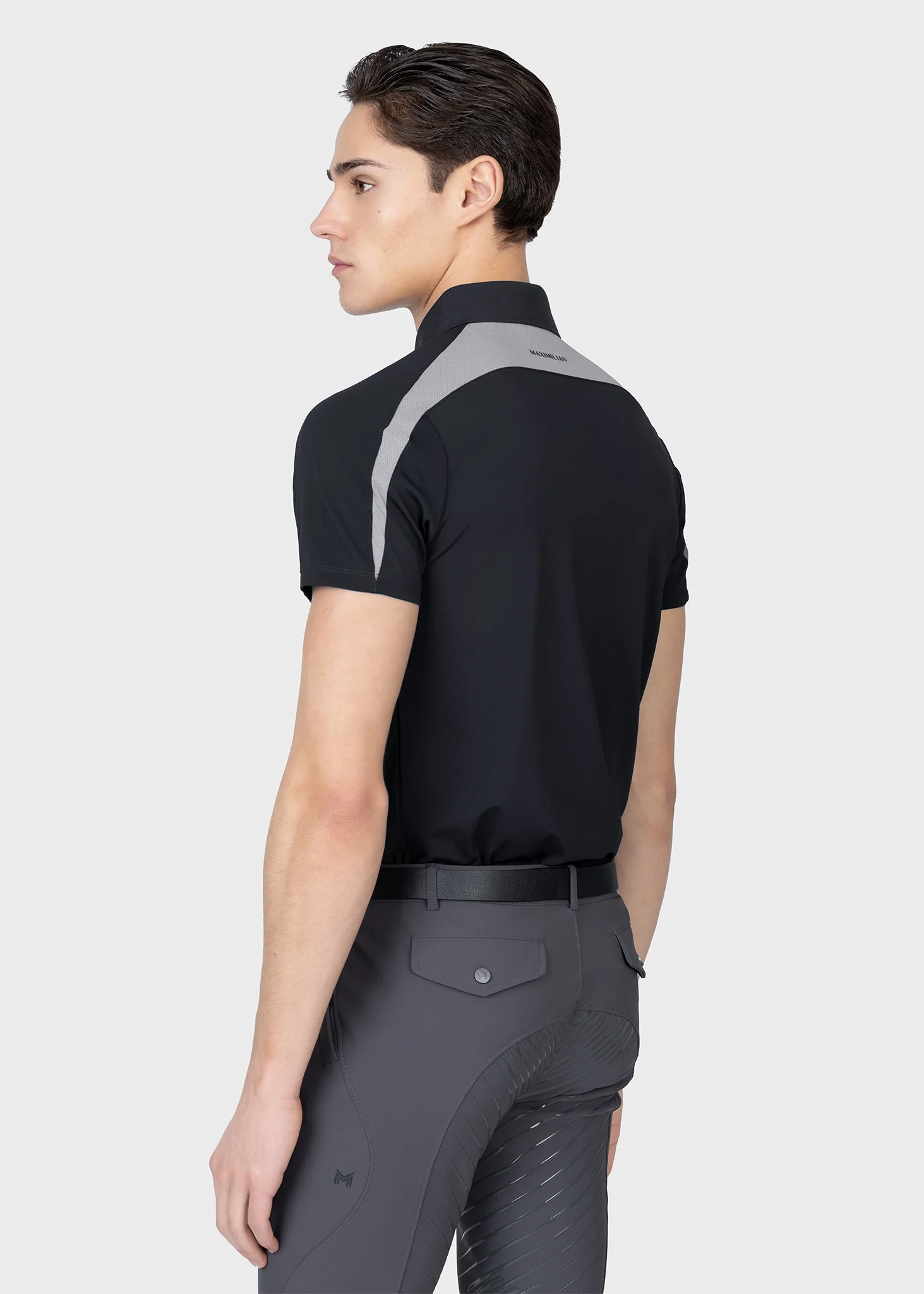 Court Polo Shirt (Black/Grey) - Image 3
