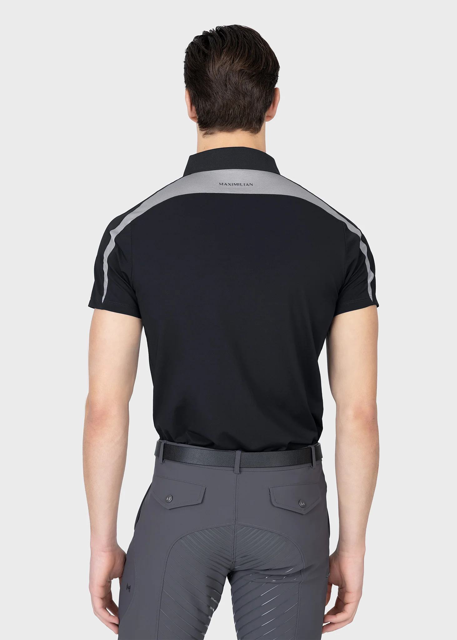 Court Polo Shirt (Black/Grey) - Image 4