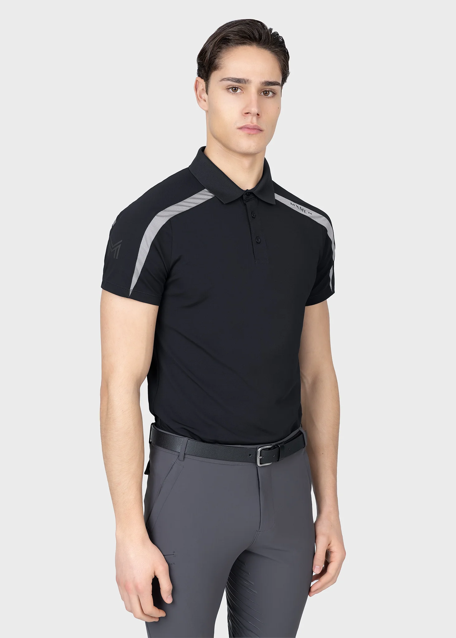 Court Polo Shirt (Black/Grey) - Image 6