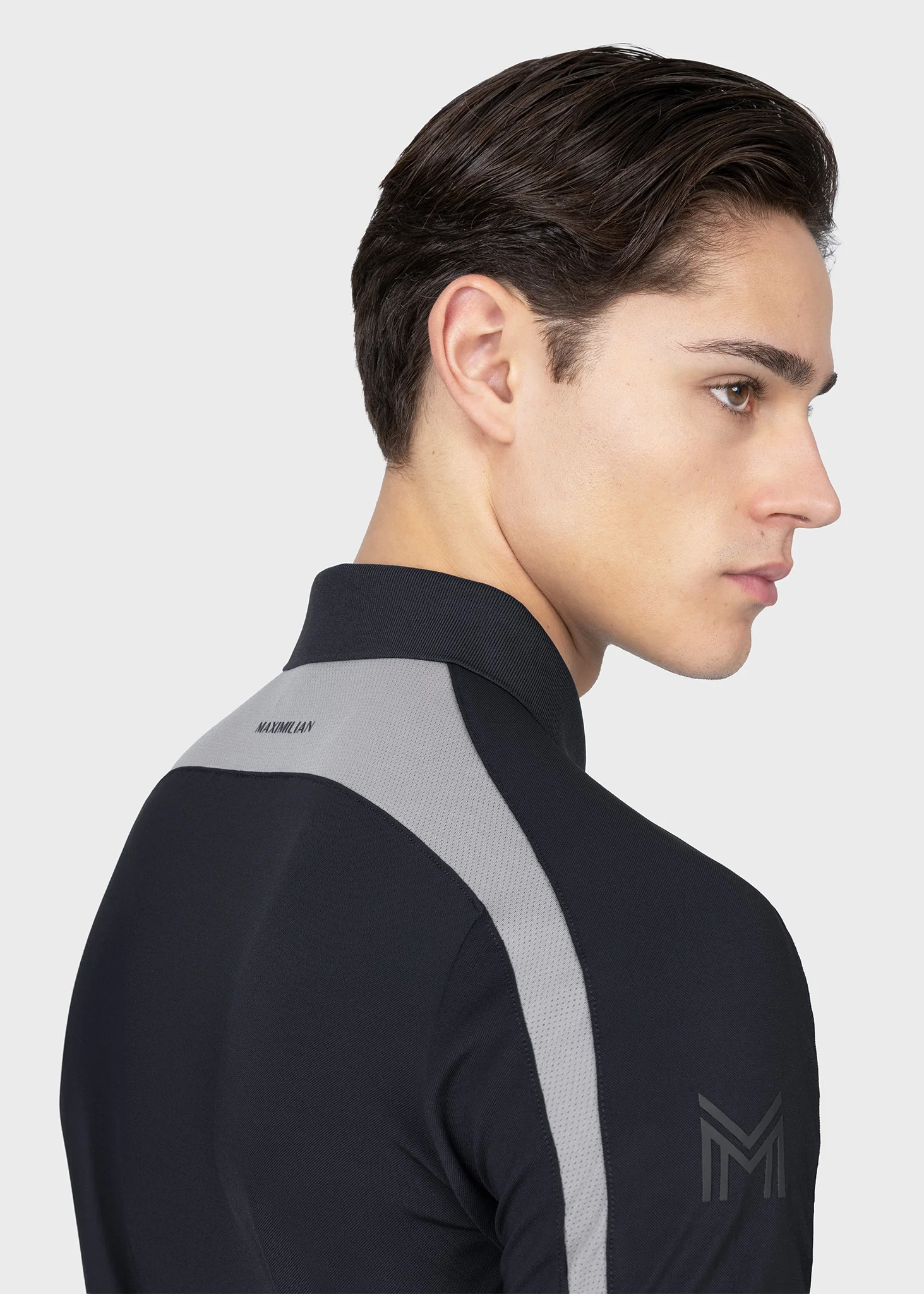 Court Polo Shirt (Black/Grey) - Image 7
