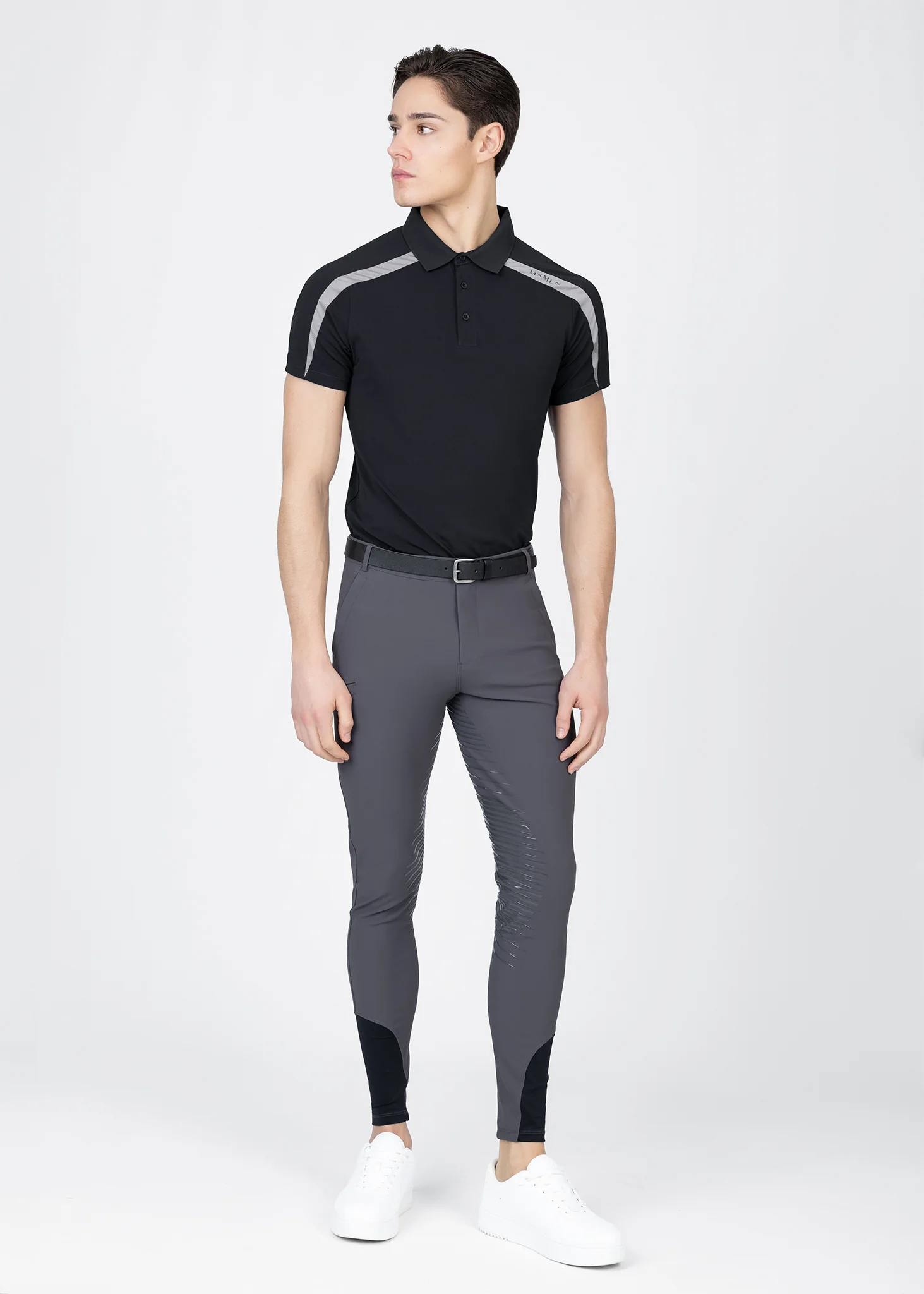 Court Polo Shirt (Black/Grey) - Image 9