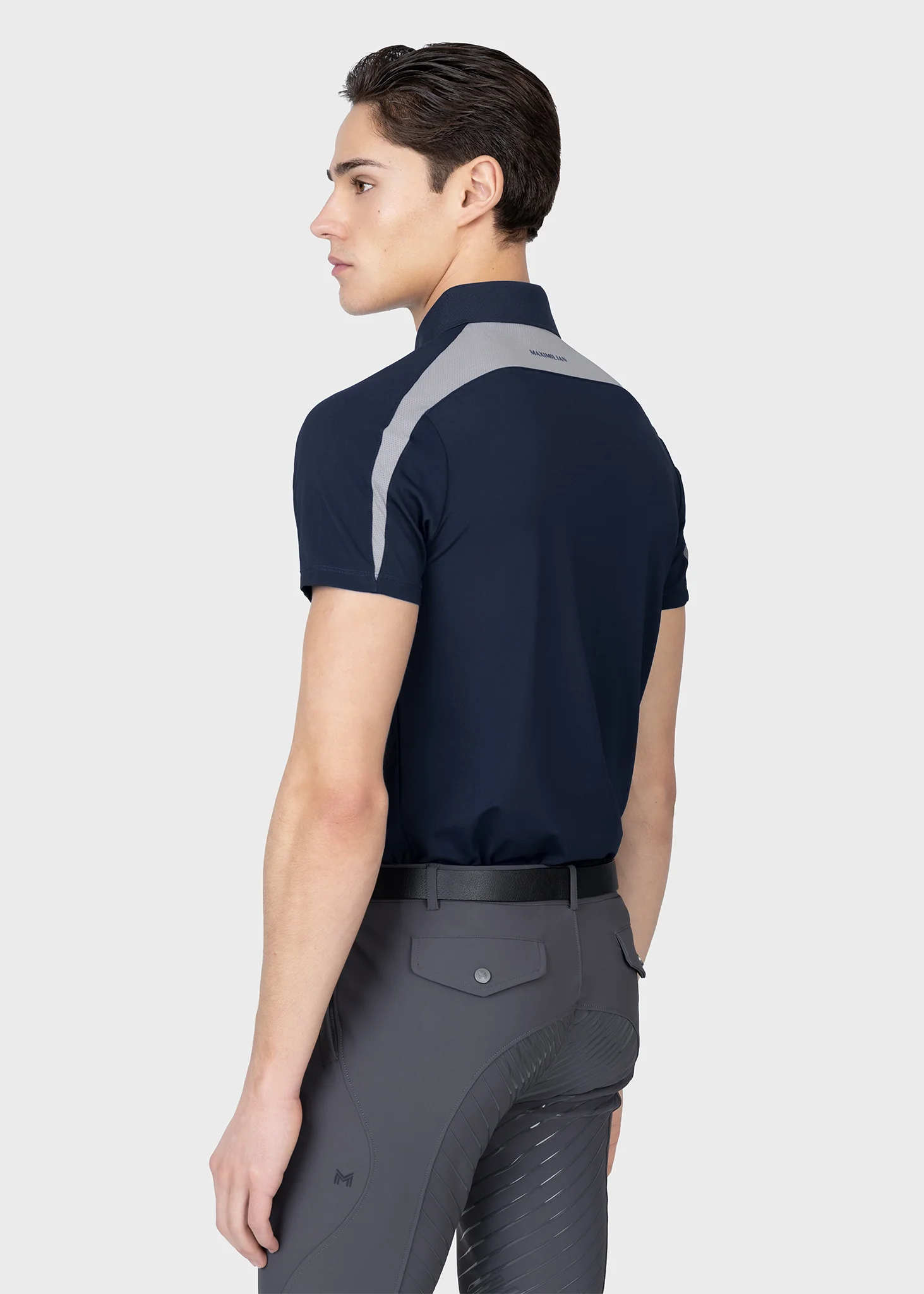 Court Polo Shirt (Navy/Grey) - Image 3