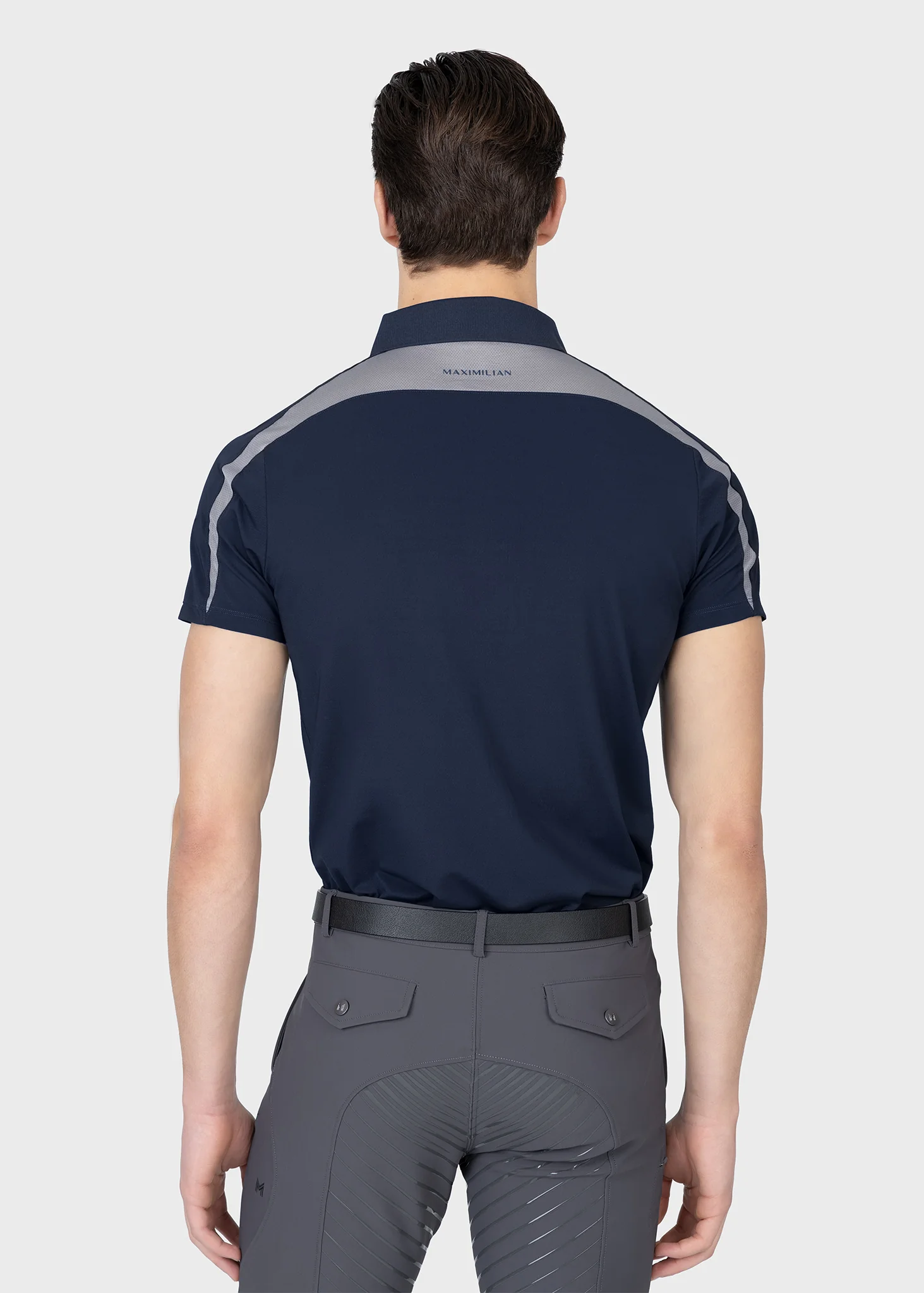 Court Polo Shirt (Navy/Grey) - Image 4