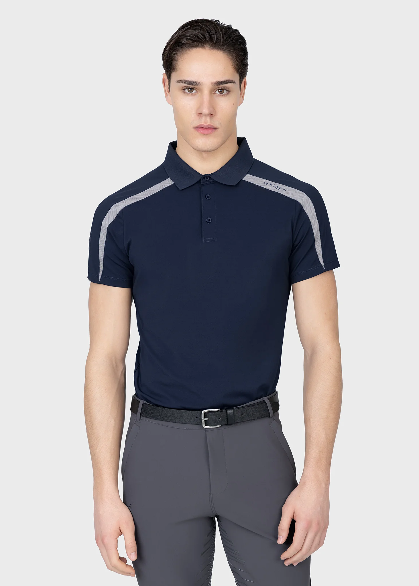 Court Polo Shirt (Navy/Grey) - Image 6