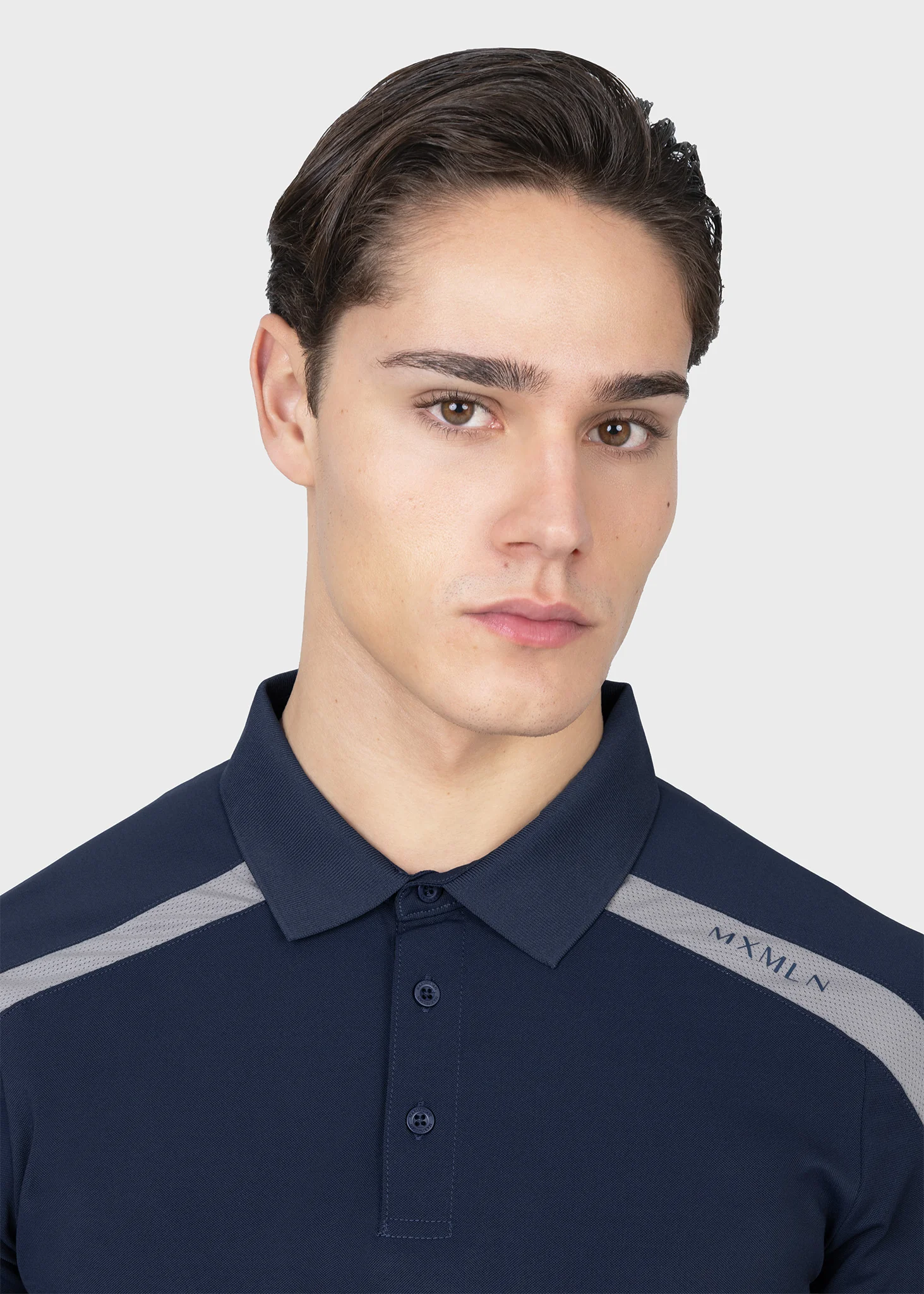 Court Polo Shirt (Navy/Grey) - Image 7