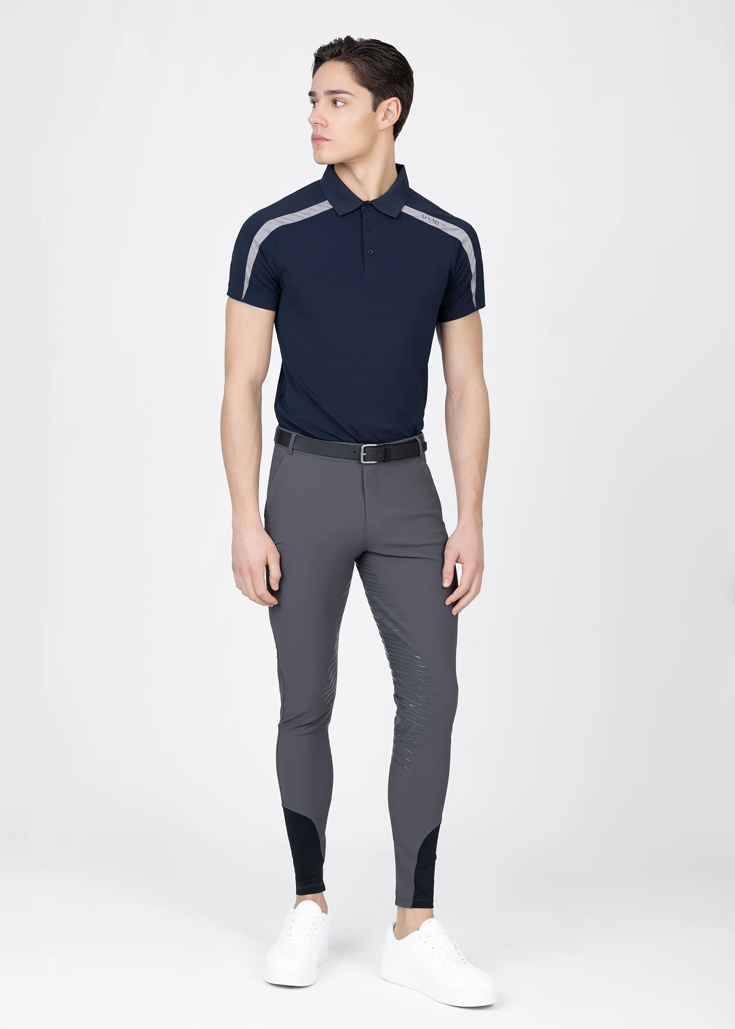 Court Polo Shirt (Navy/Grey) - Image 9