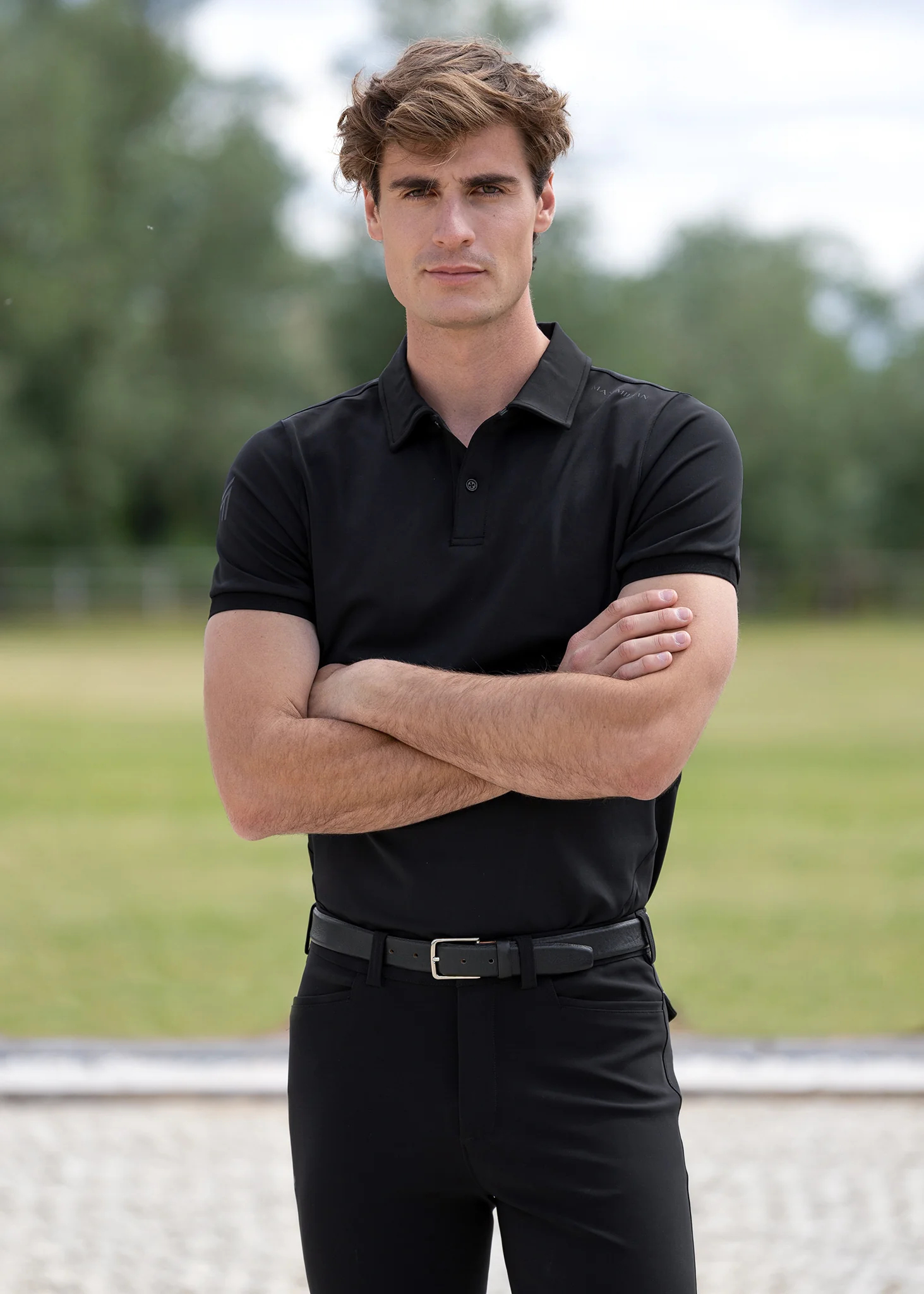 Cross Polo Shirt (Black) - Image 5