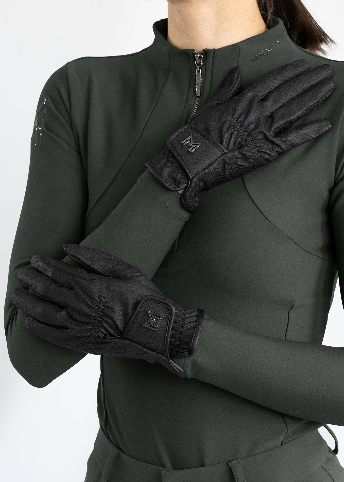 Emblem Riding Gloves (Black) - Image 2