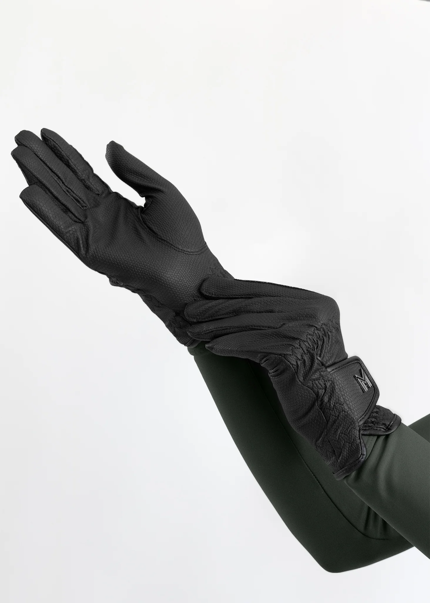 Emblem Riding Gloves (Black) - Image 4