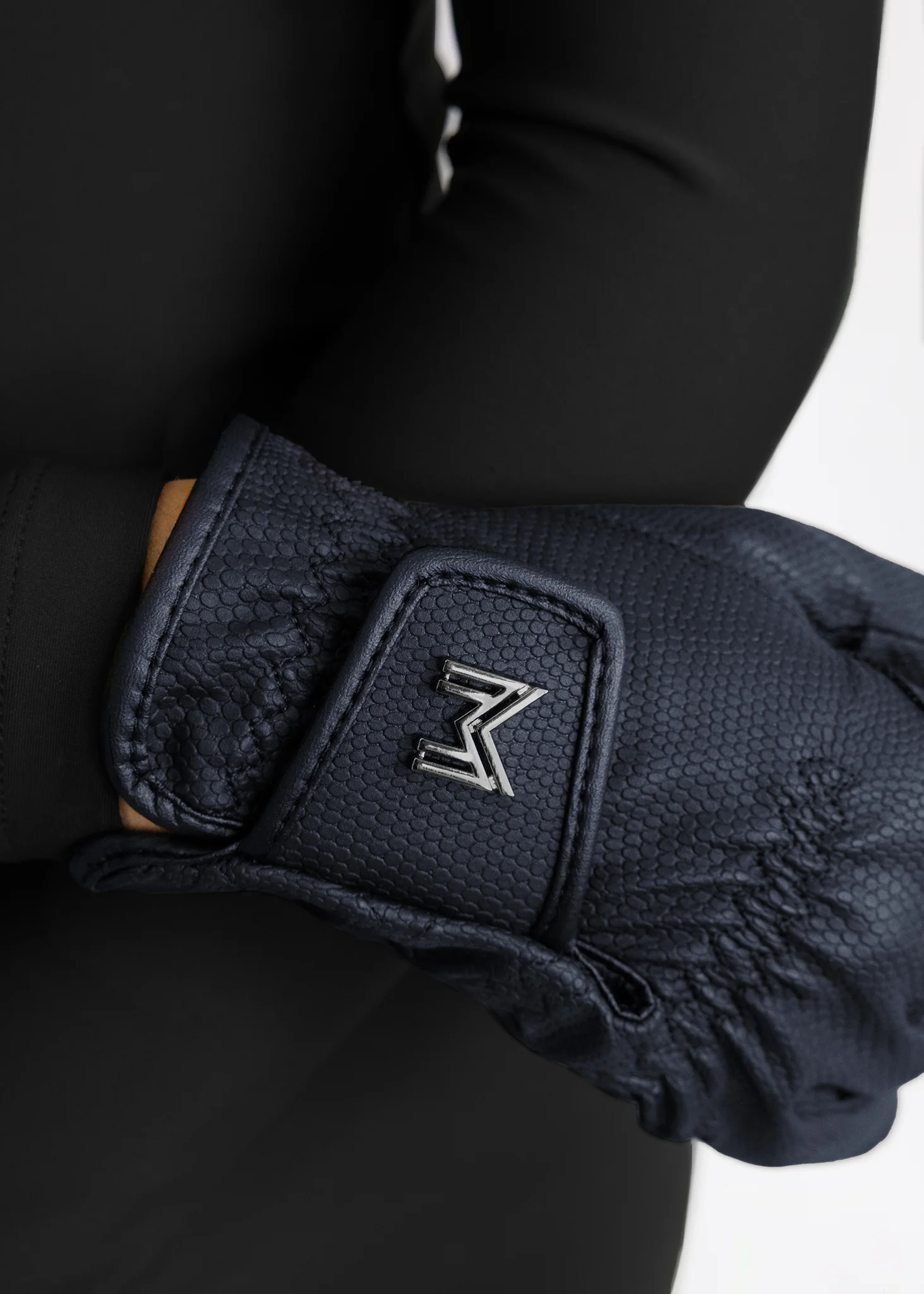 Emblem Riding Gloves (Navy) - Image 6