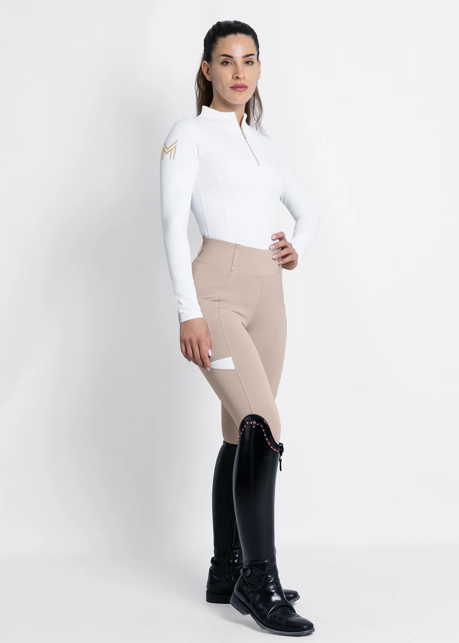 Long Sleeve Base Layer (White/Gold) - Image 10