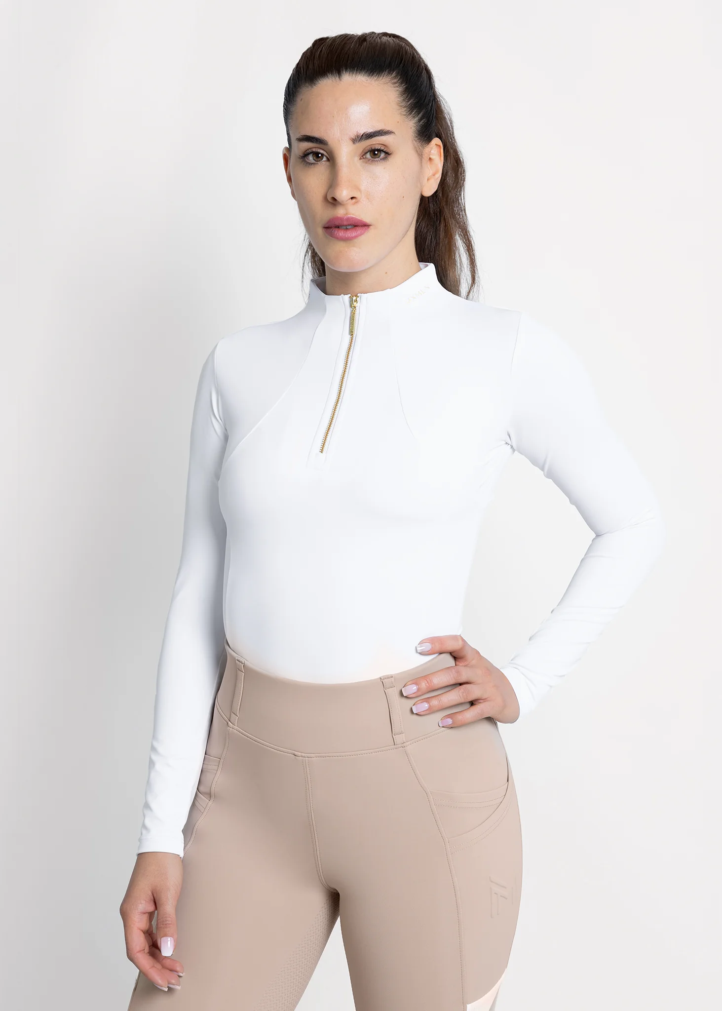 Long Sleeve Base Layer (White/Gold) - Image 3