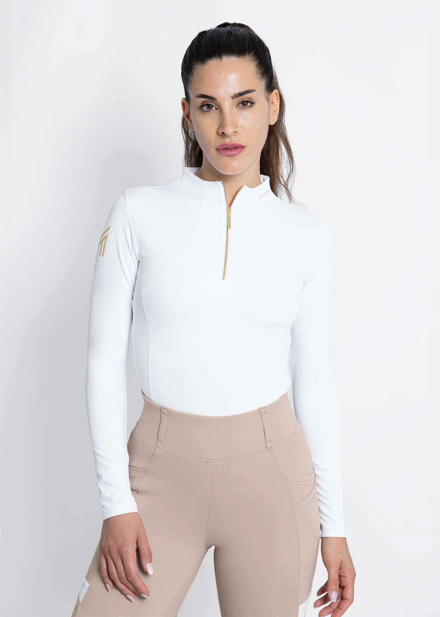 Long Sleeve Base Layer (White/Gold) - Image 5