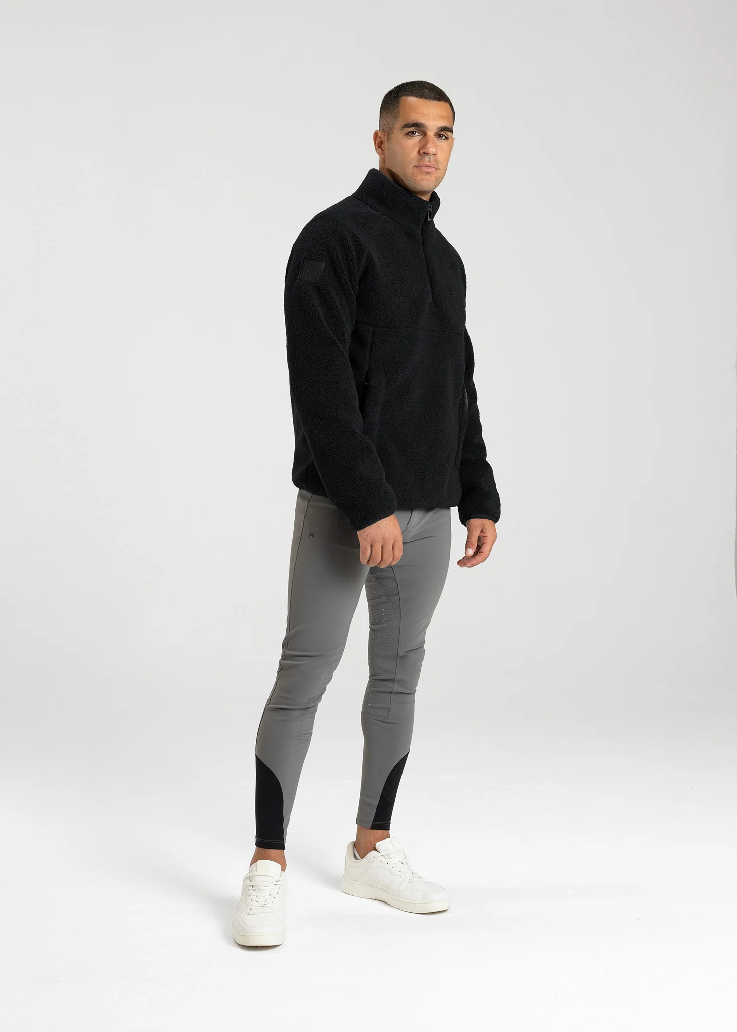 Men Clan Teddy Halfzip (Black) - Image 11