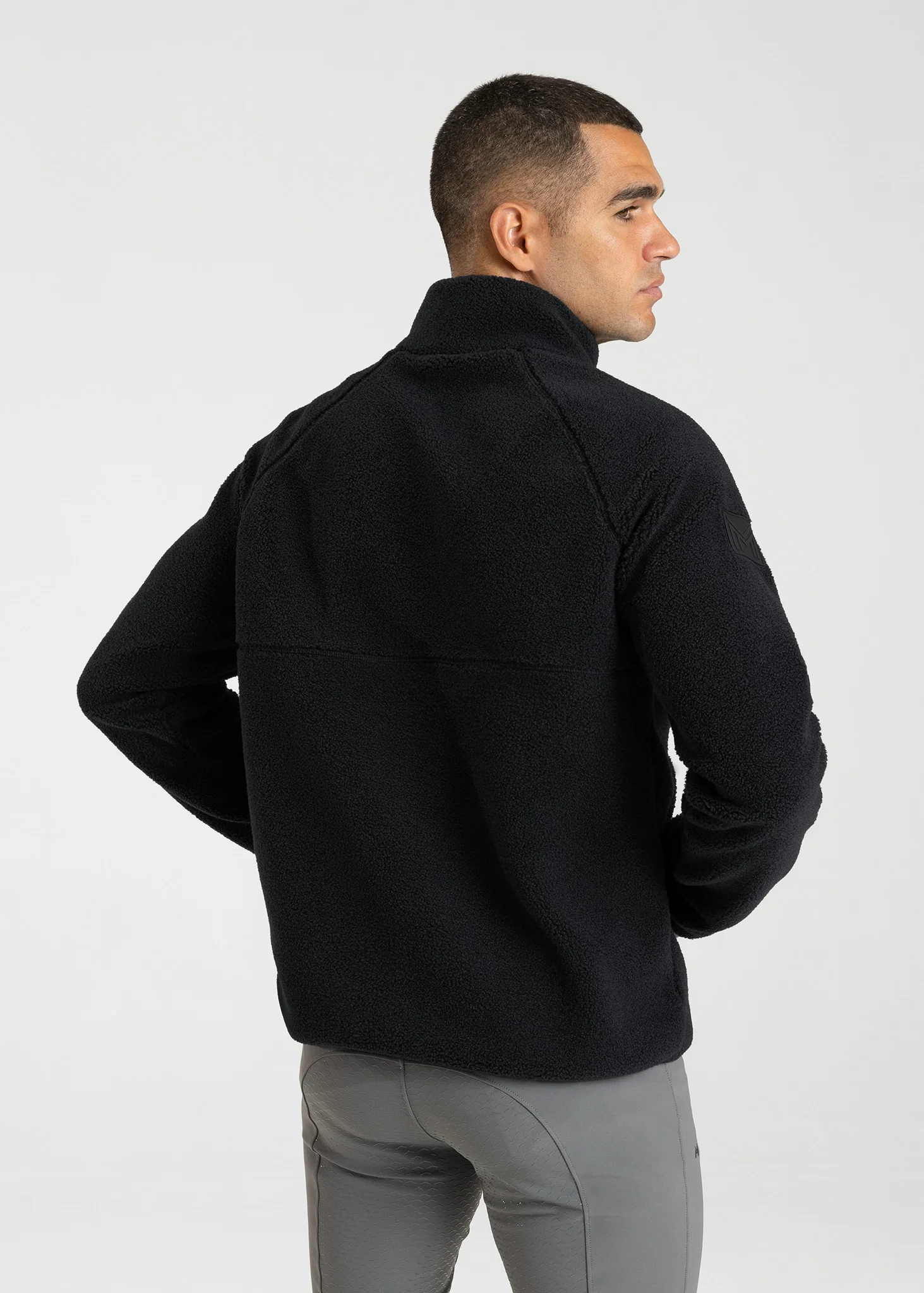 Men Clan Teddy Halfzip (Black) - Image 3
