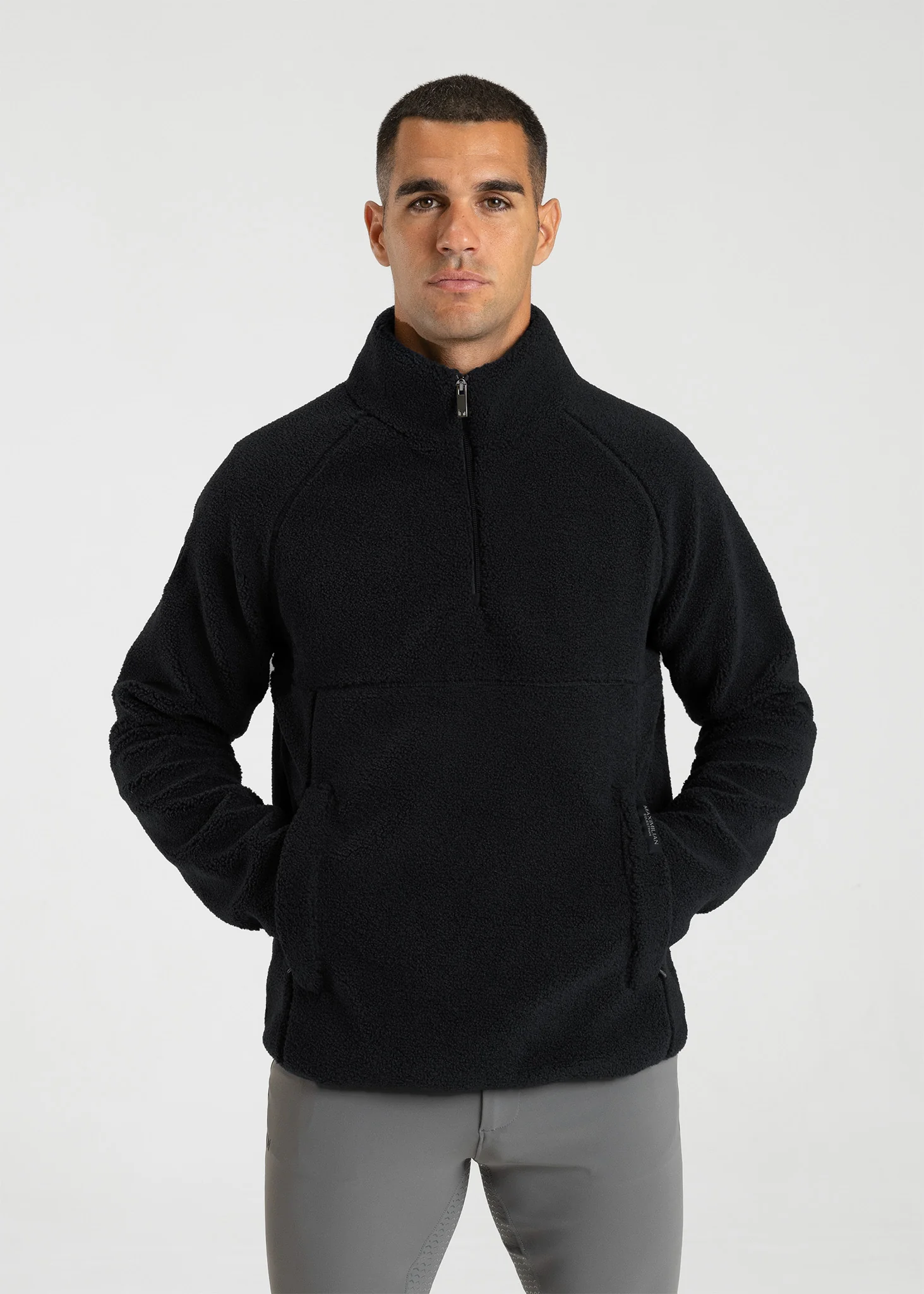 Men Clan Teddy Halfzip (Black) - Image 4