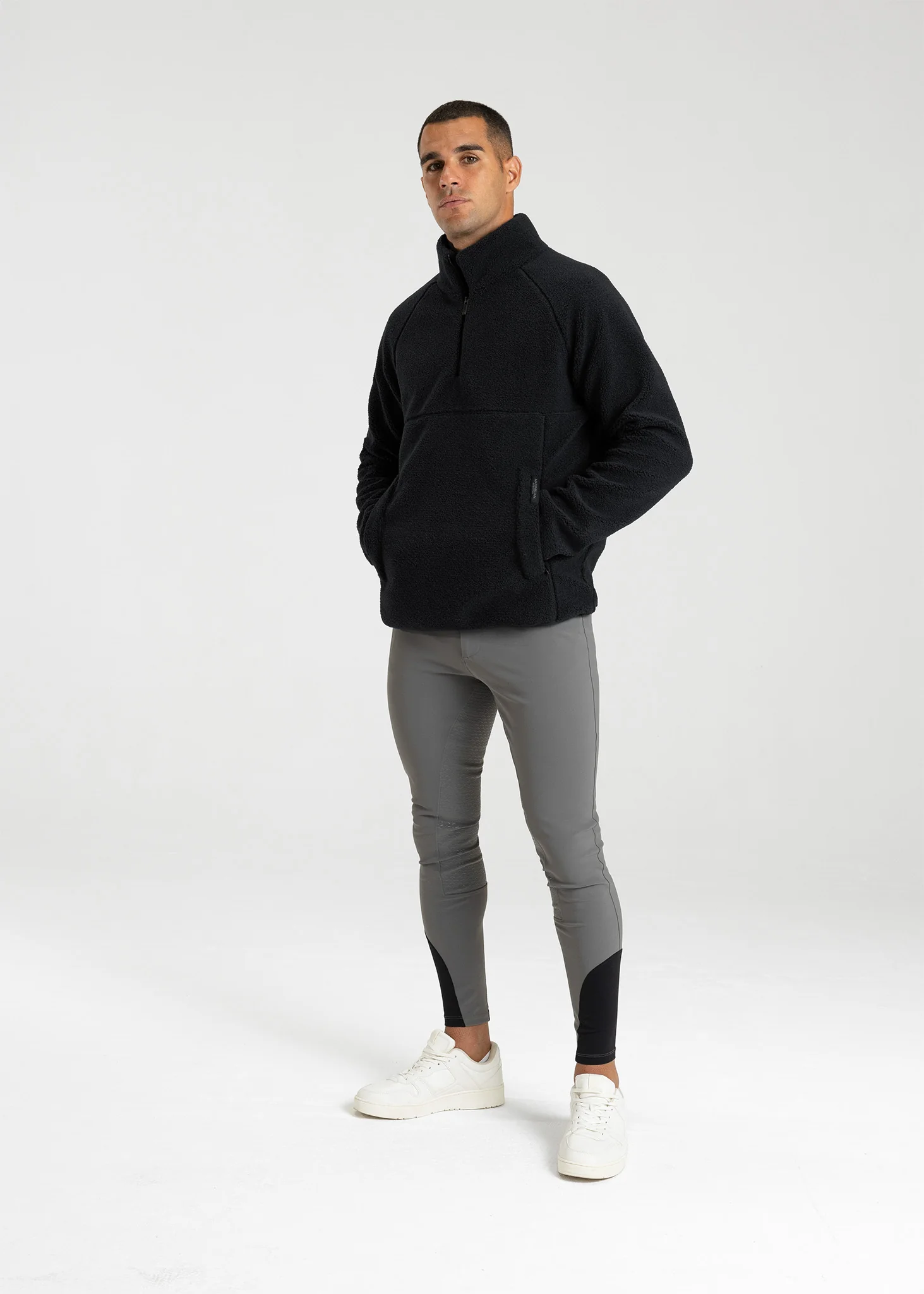 Men Clan Teddy Halfzip (Black) - Image 9