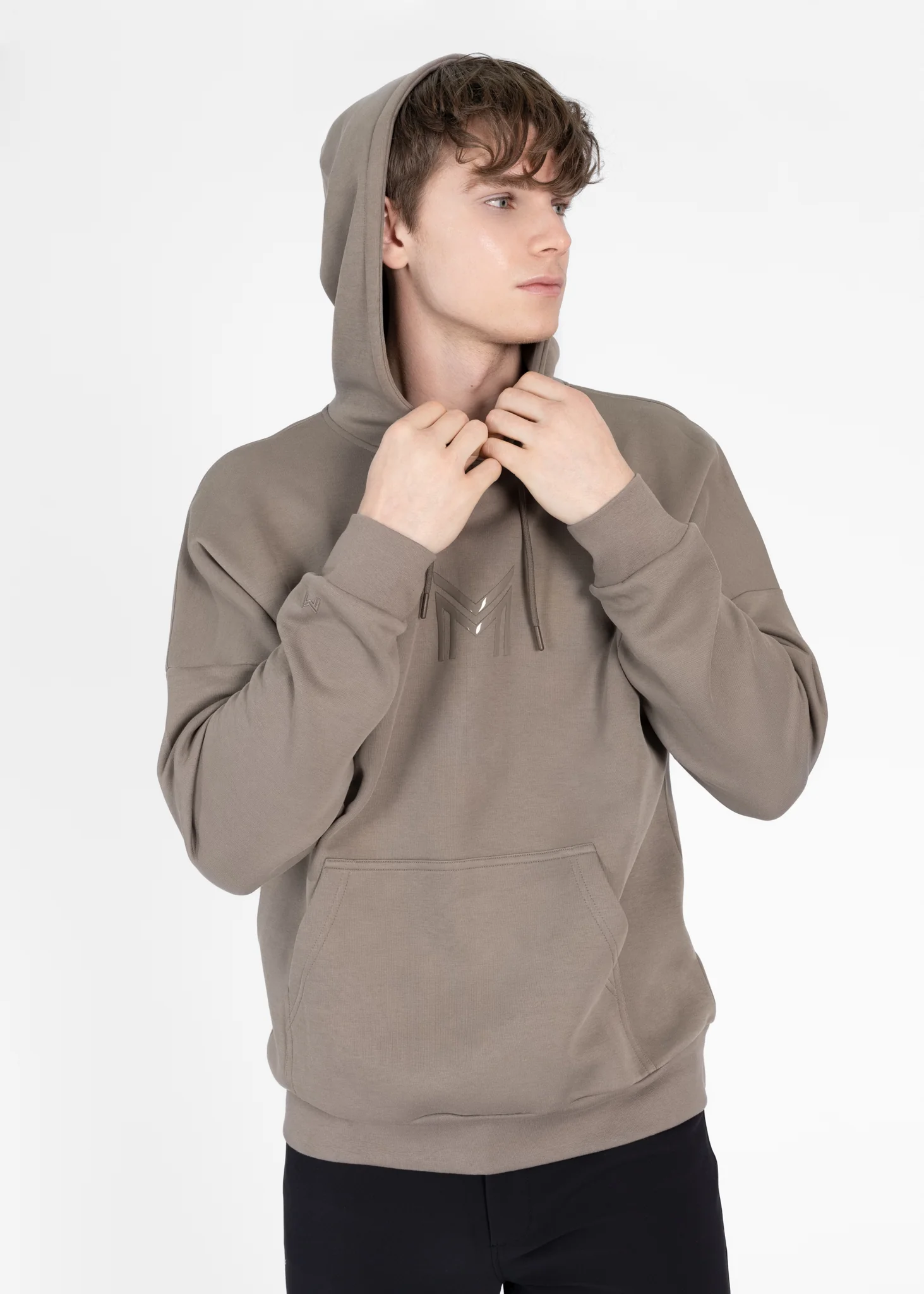 Men Icon Oversized Hoodie (Taupe) - Image 5