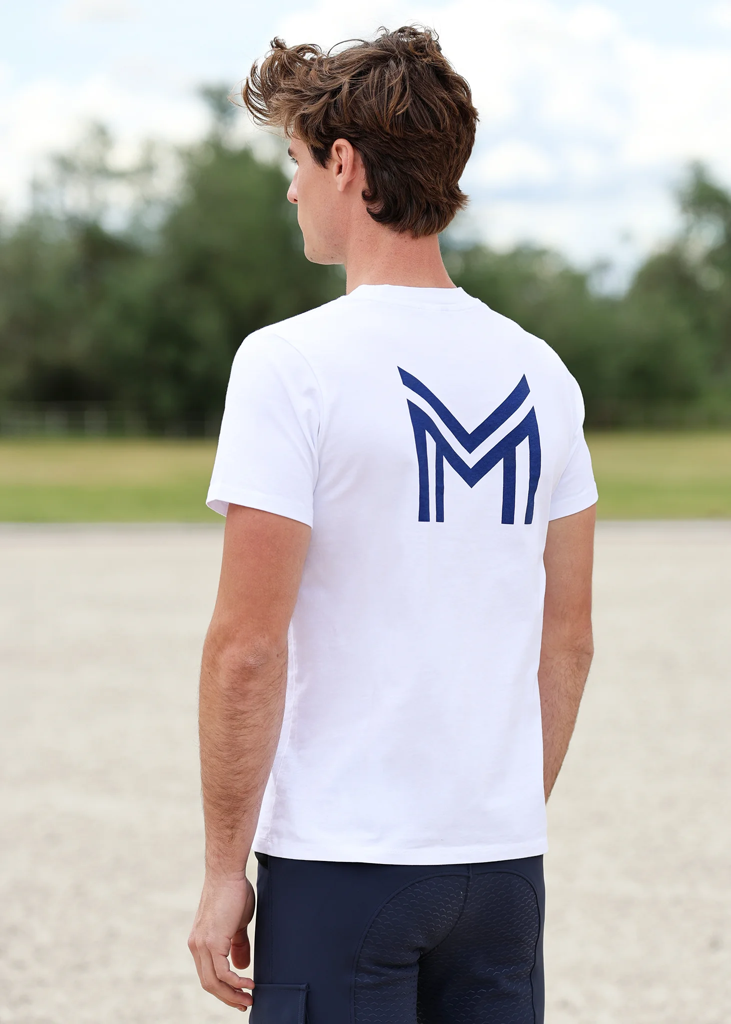 Men Symbol T-Shirt (White/Navy) - Image 4