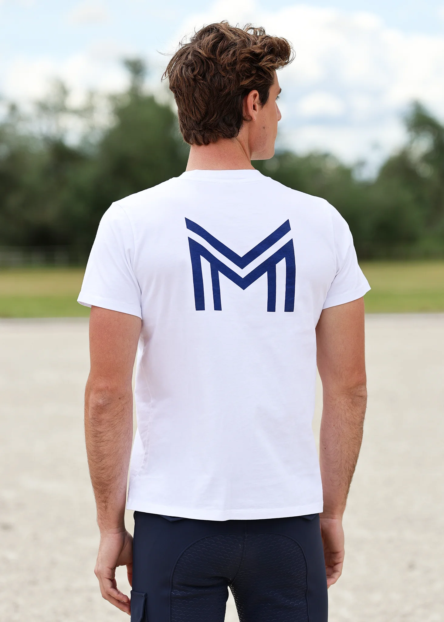 Men Symbol T-Shirt (White/Navy) - Image 5