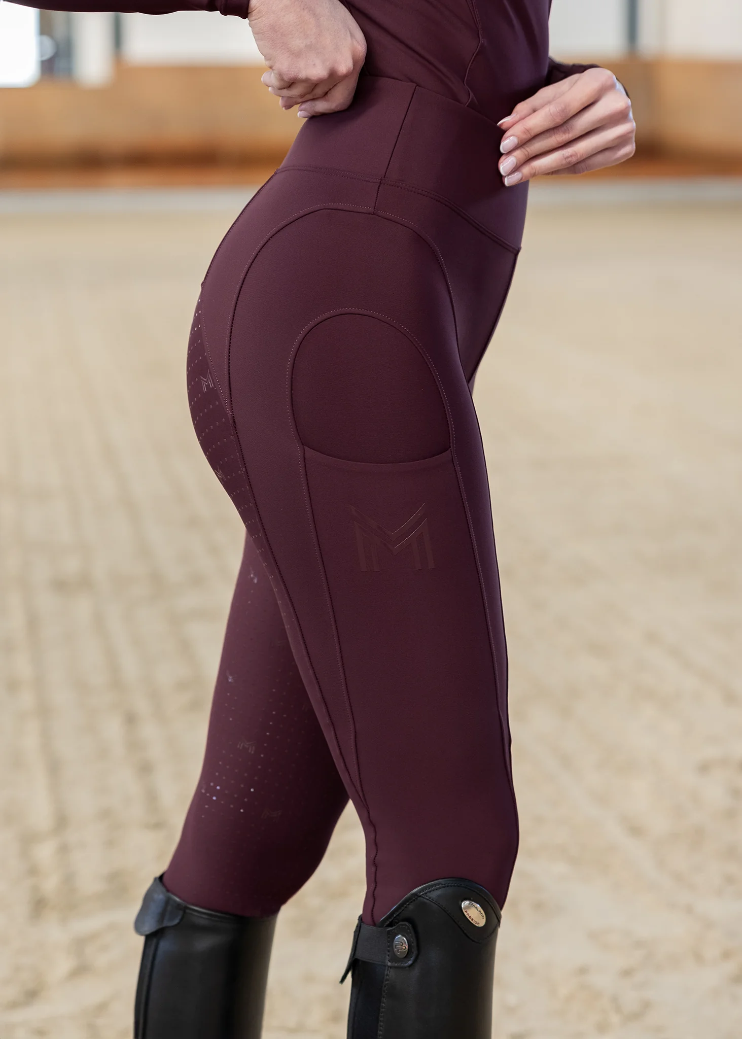 Outline Riding Leggings (Burgundy) - Image 5