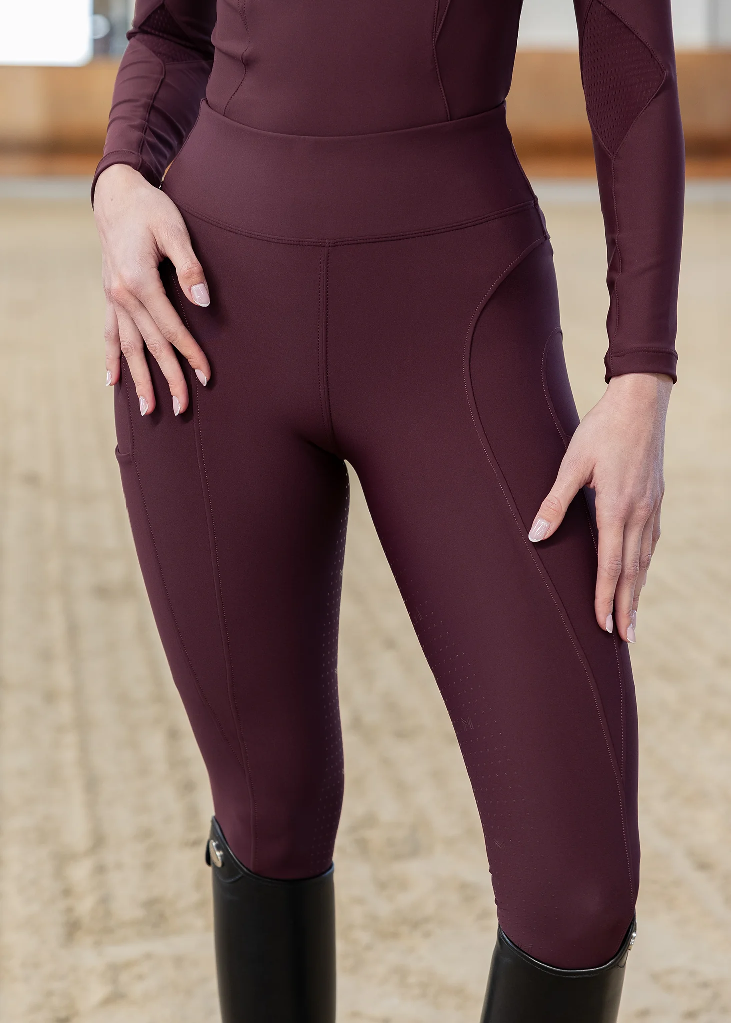Outline Riding Leggings (Burgundy) - Image 6