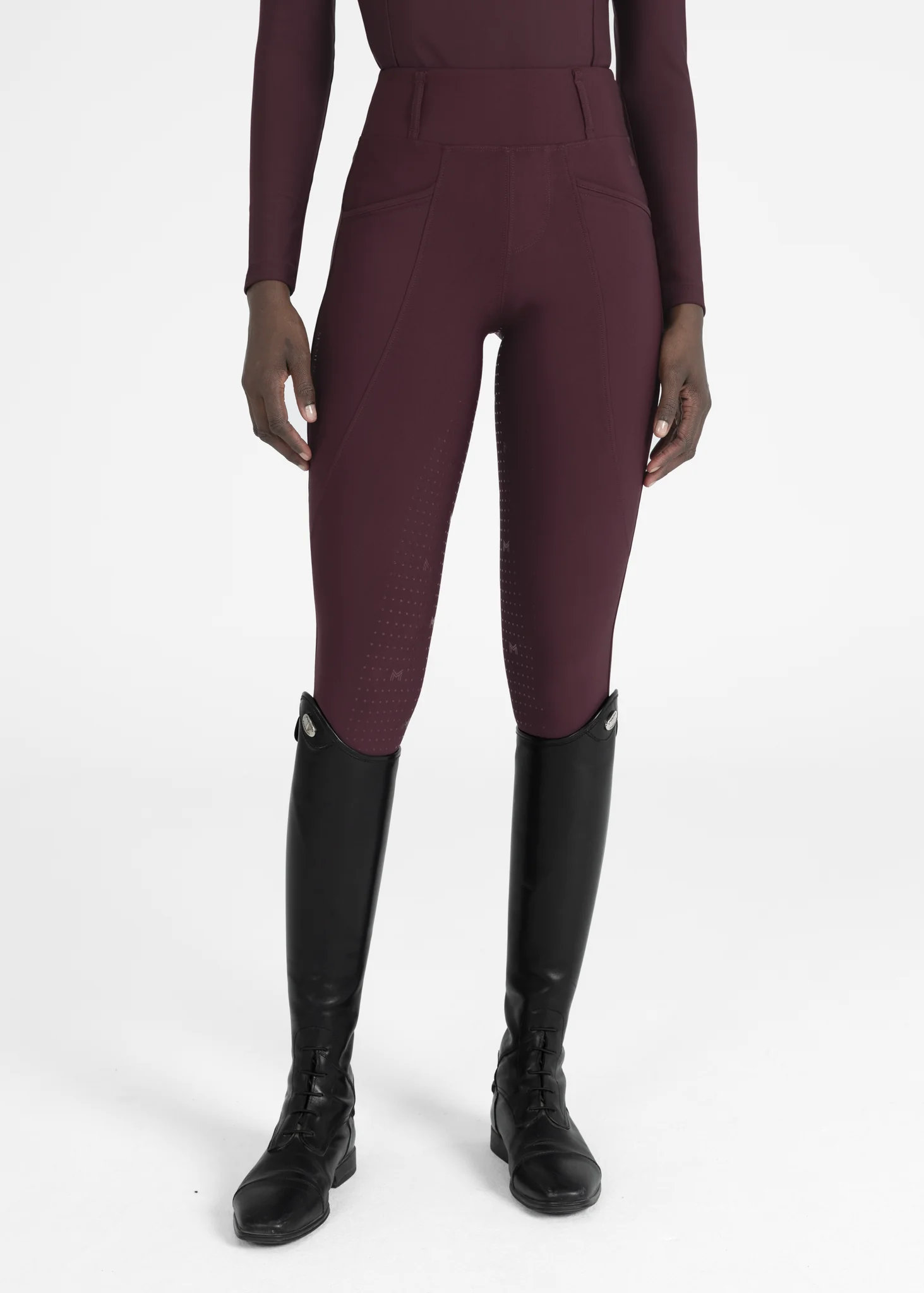 Pro Riding Leggings (Burgundy) - Image 3