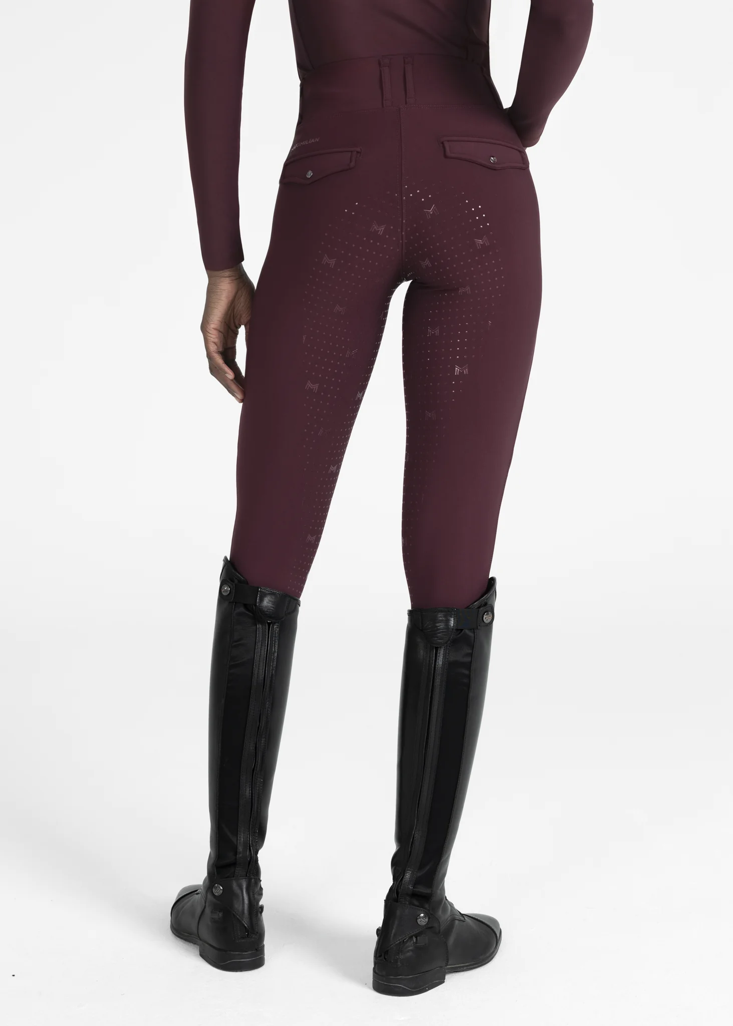 Pro Riding Leggings (Burgundy) - Image 4