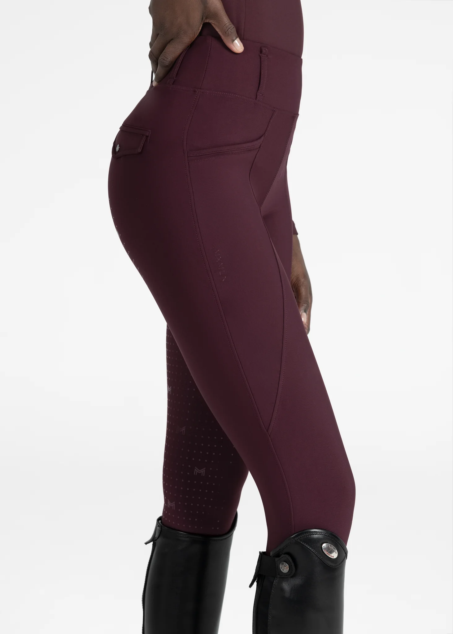 Pro Riding Leggings (Burgundy) - Image 7