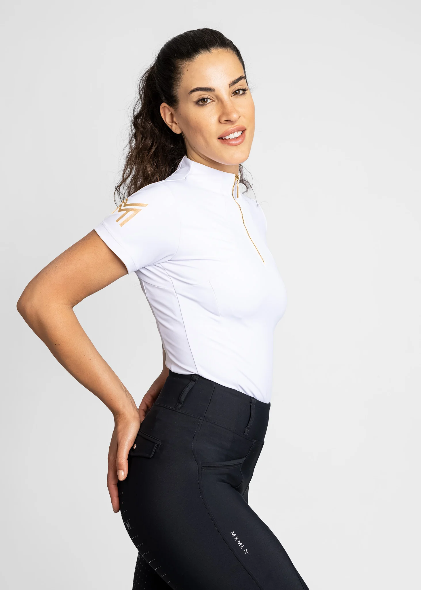 Short Sleeve Base Layer (White/Gold) - Image 5