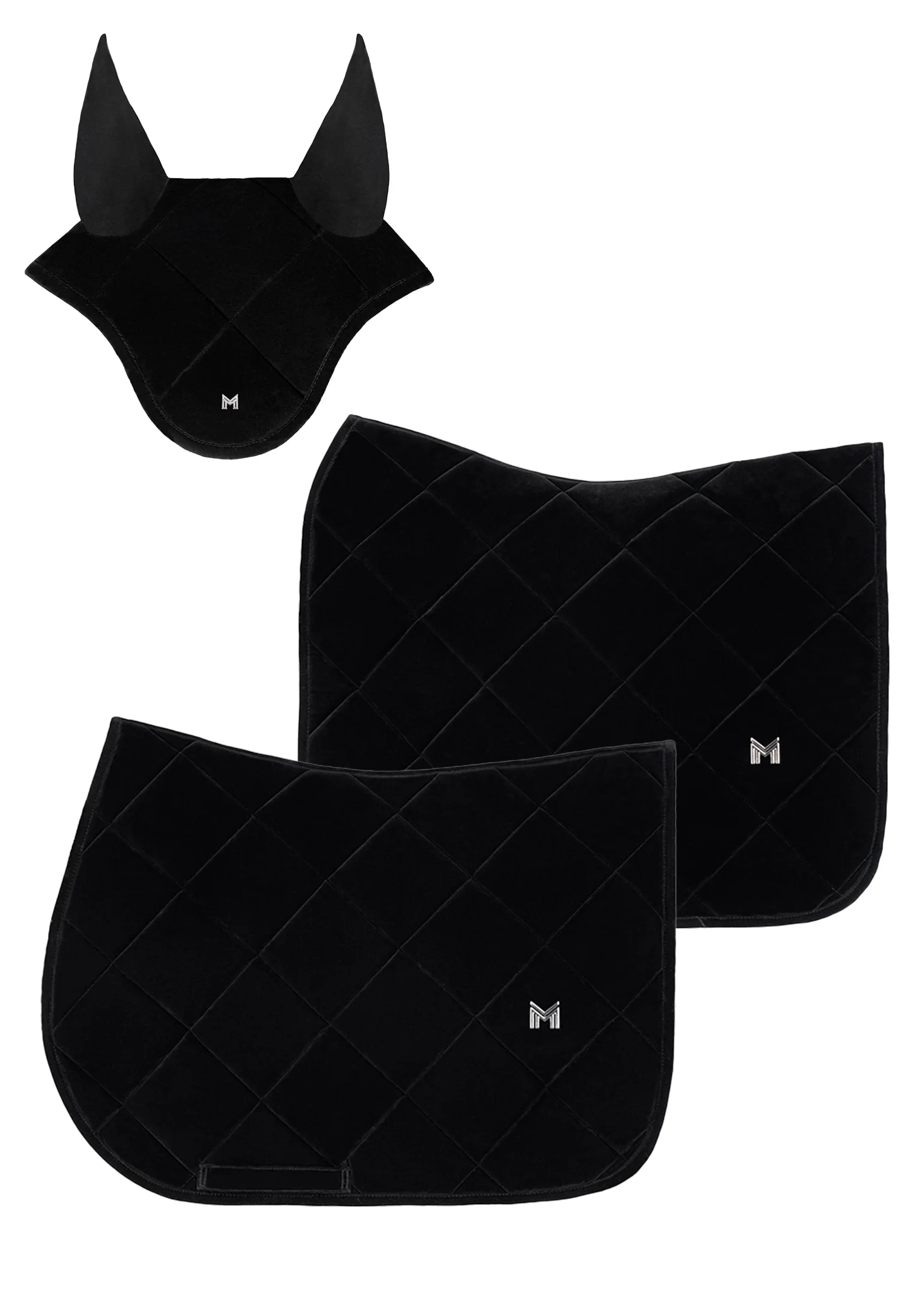 Velvet Dressage Saddle Pad (Black) - Image 8