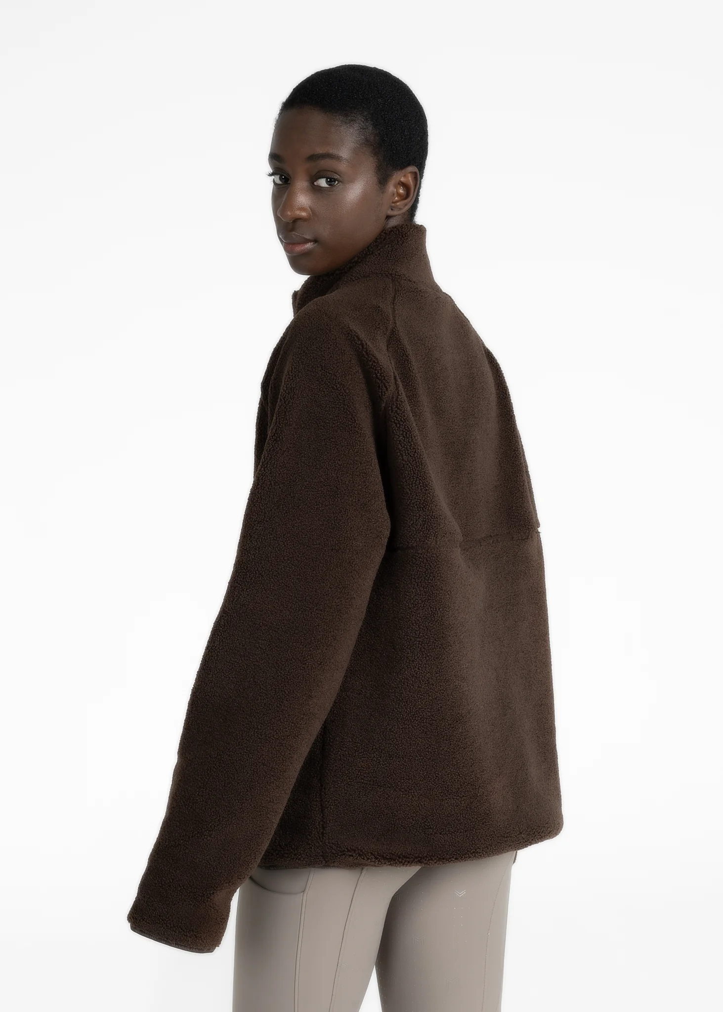 Women Clan Teddy Halfzip (Chocolate) - Image 3