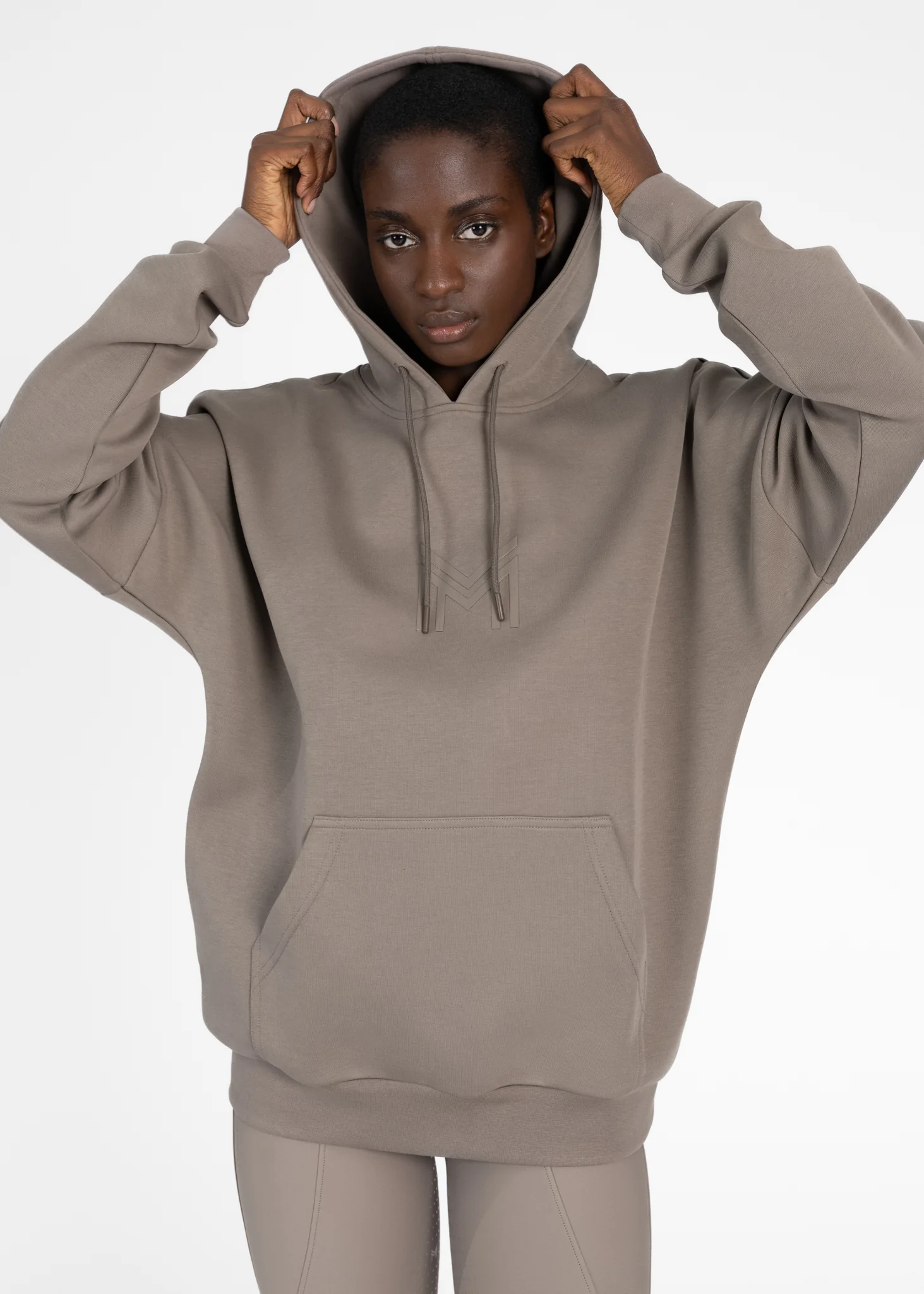 Women Icon Oversized Hoodie (Taupe) - Image 2