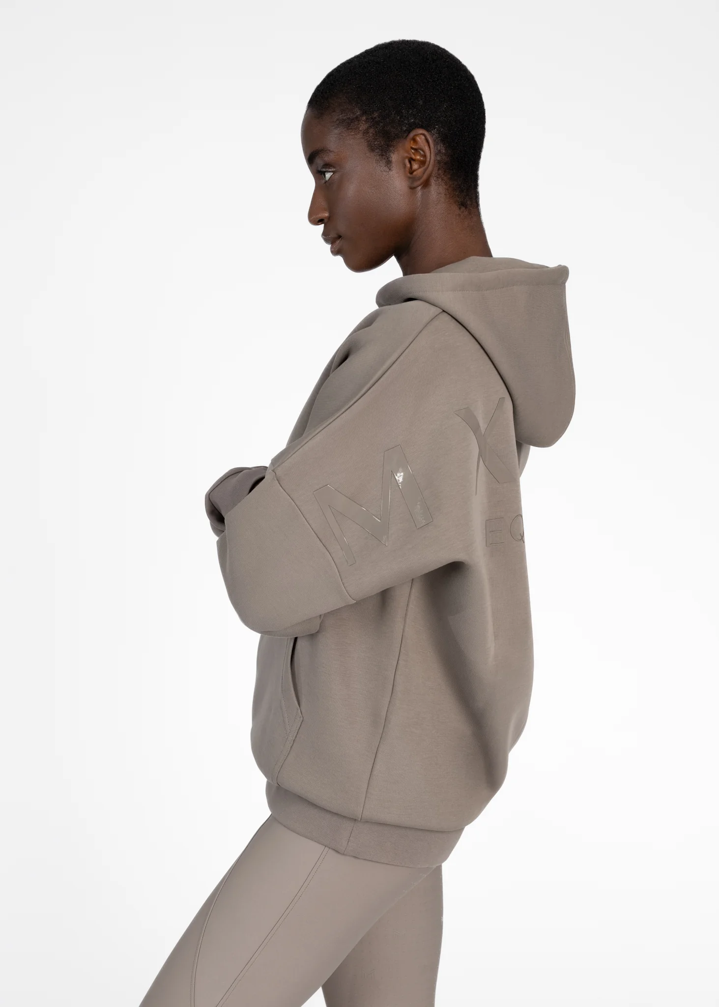 Women Icon Oversized Hoodie (Taupe) - Image 3