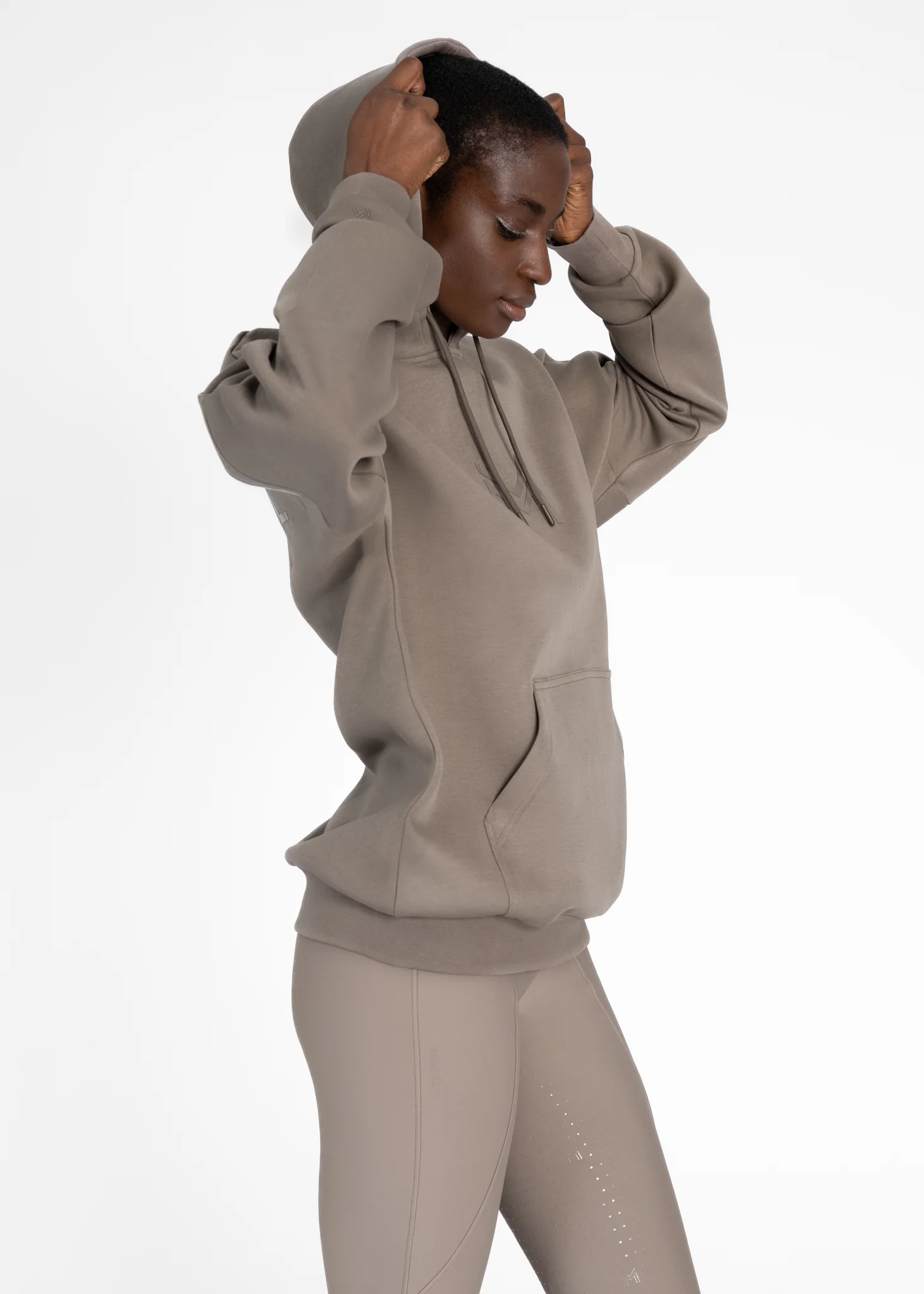 Women Icon Oversized Hoodie (Taupe) - Image 5