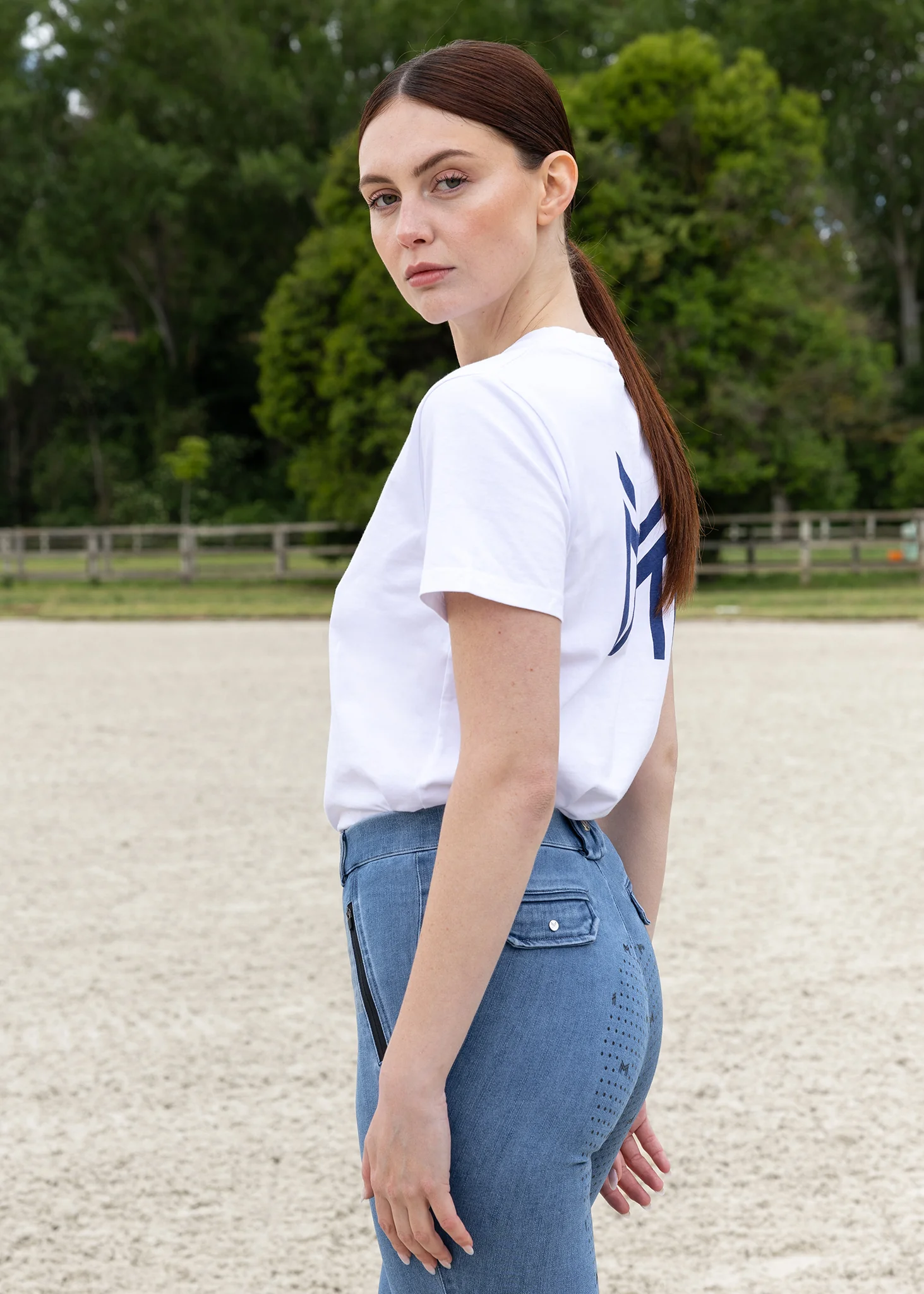 Women Symbol T-Shirt (White/Navy) - Image 3