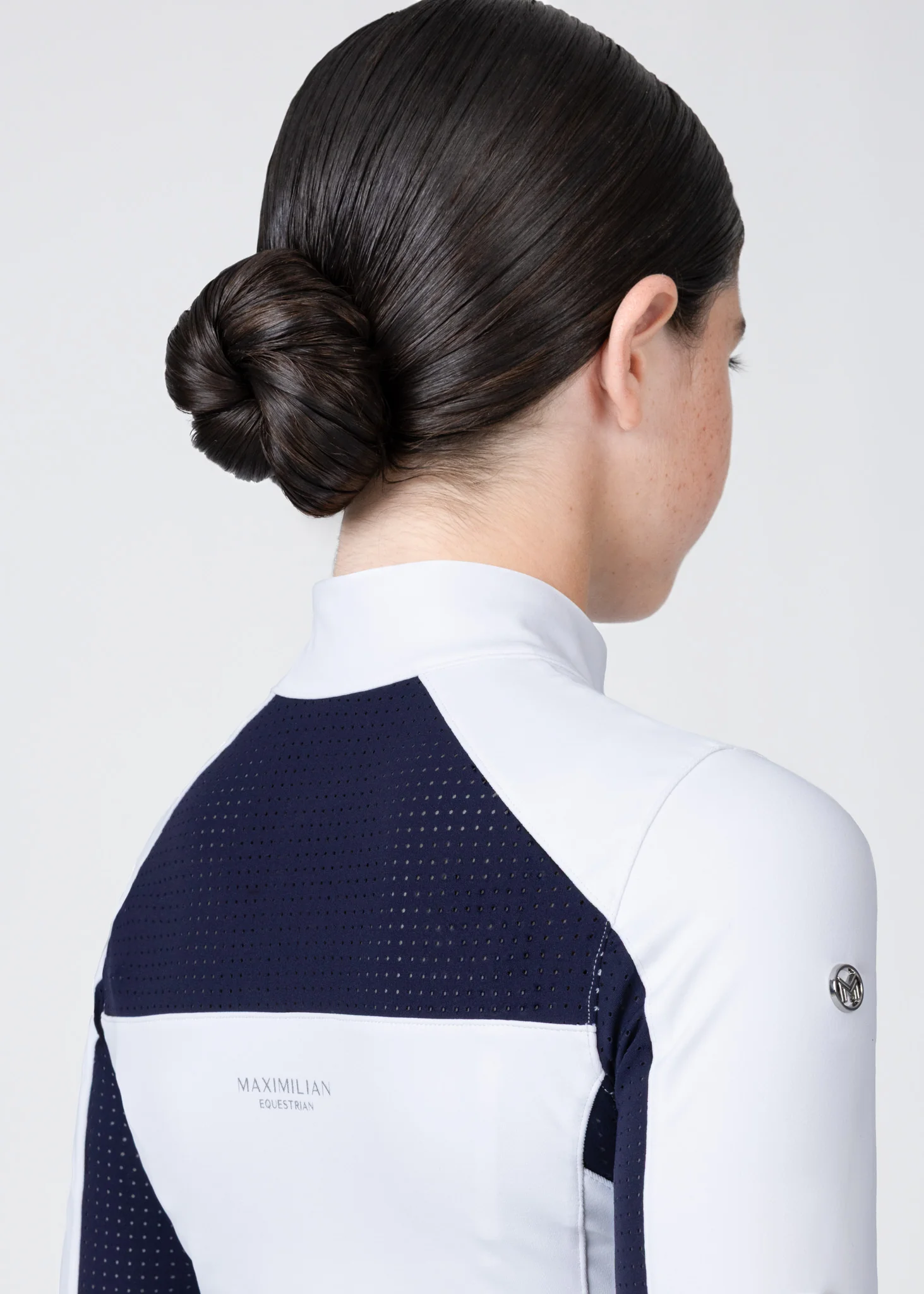YR Aveen Long Sleeve Show Shirt (White/Navy) - Image 6