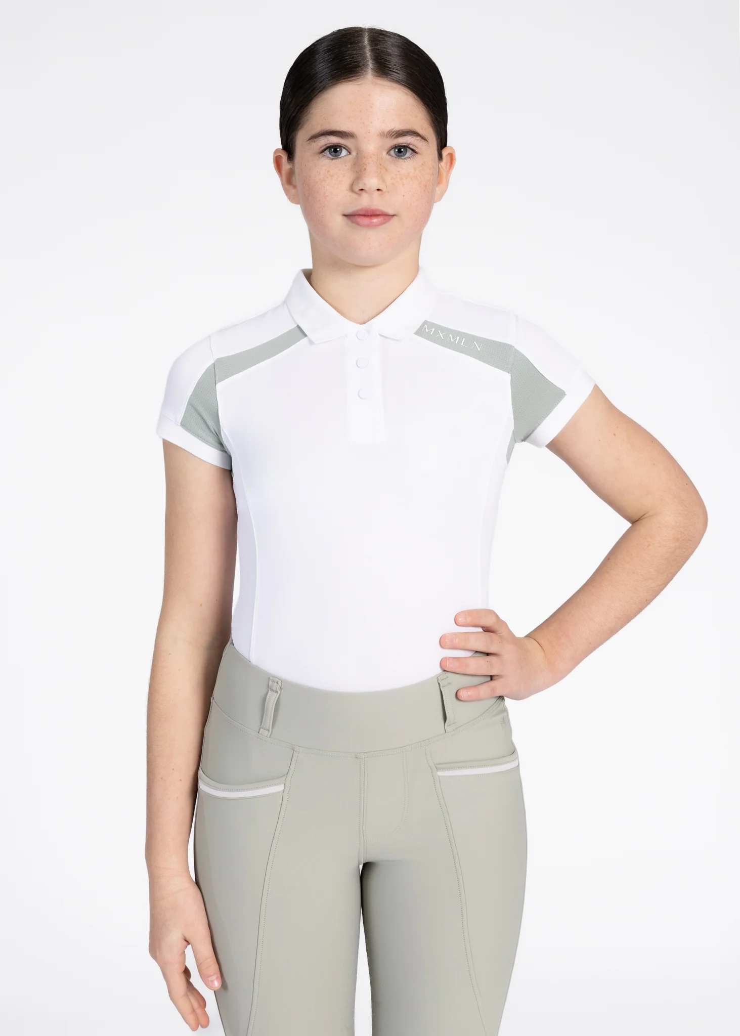 YR Aveen Polo Shirt (White/Laurel) - Image 4