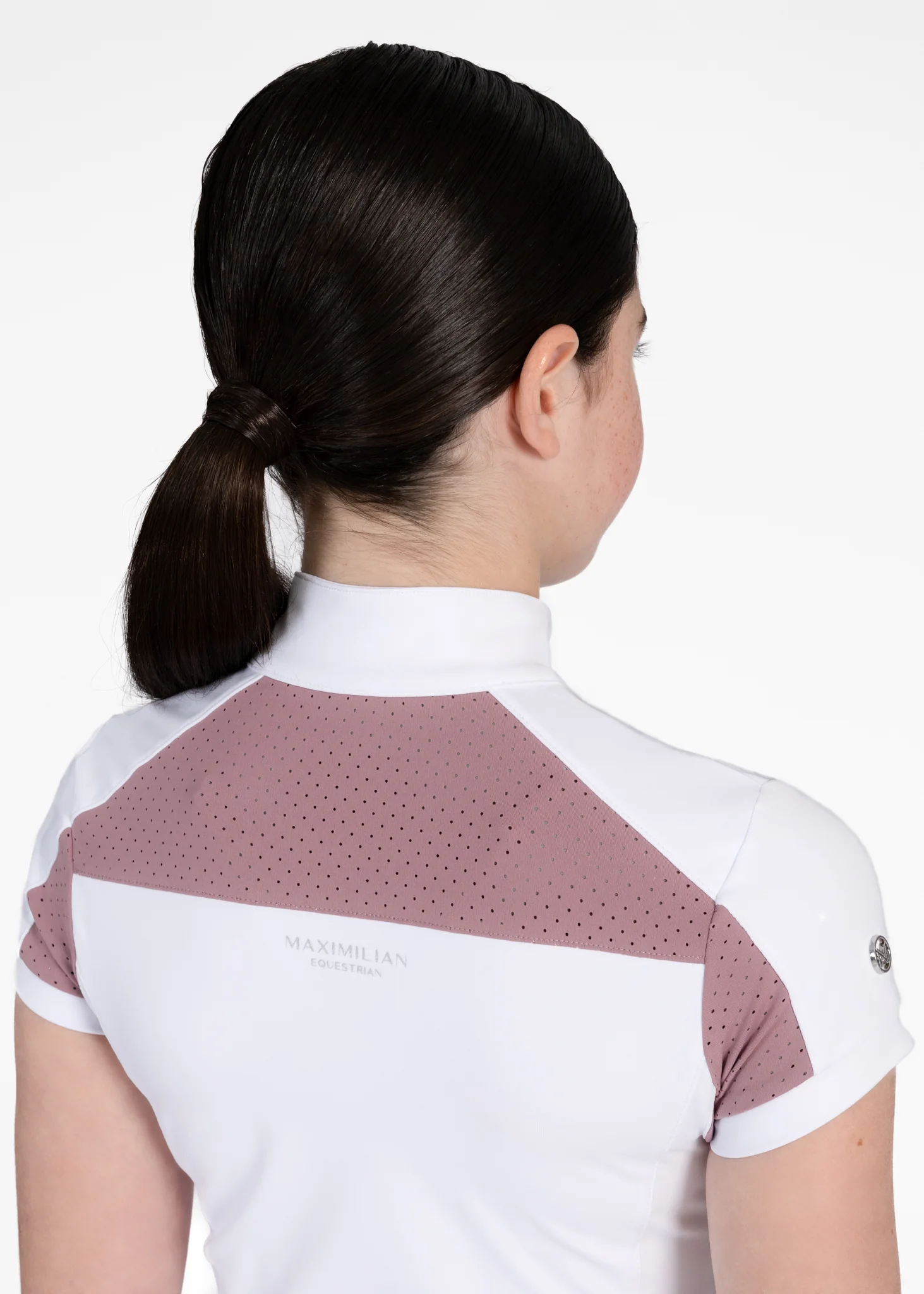 YR Aveen Short Sleeve Show Shirt (White/Mauve) - Image 6