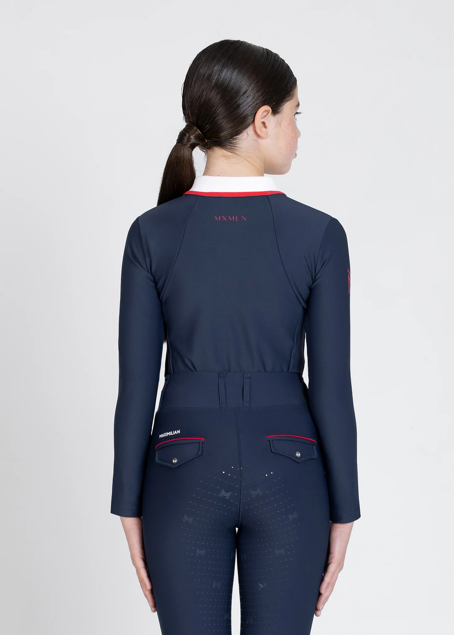 YR Concept Long Sleeve Polo Shirt (Navy) - Image 4