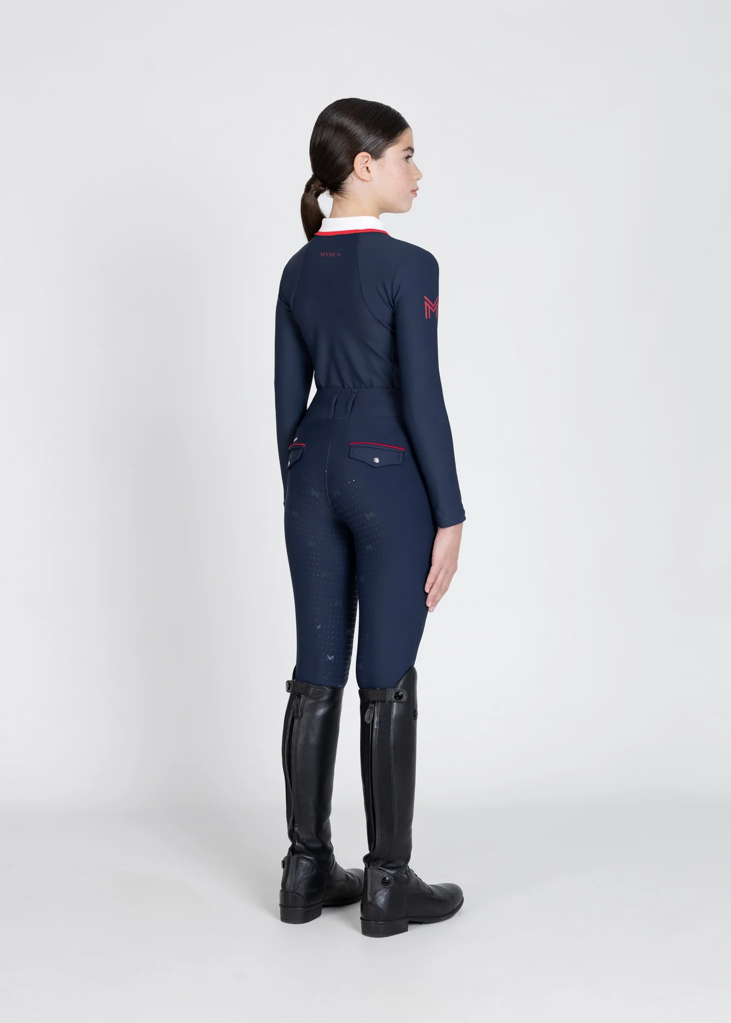 YR Concept Long Sleeve Polo Shirt (Navy) - Image 6